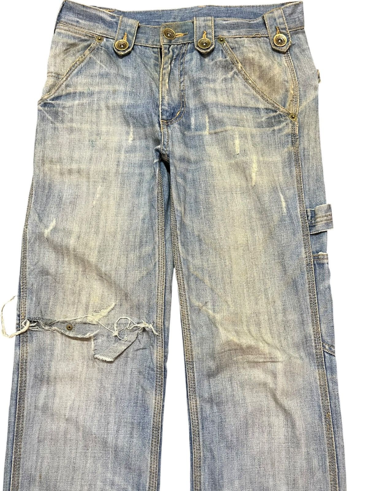 Japanese Brand Vintage Kalalion Mudwash Carpenter Buckle Belt Denim Size US 31 - 2 Thumbnail