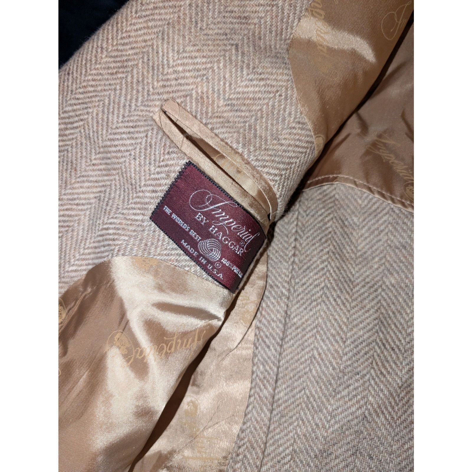 Haggar Vintage Haggar Imperial Wool Tweed Herringbone Blazer 40L Size 40L - 5 Thumbnail