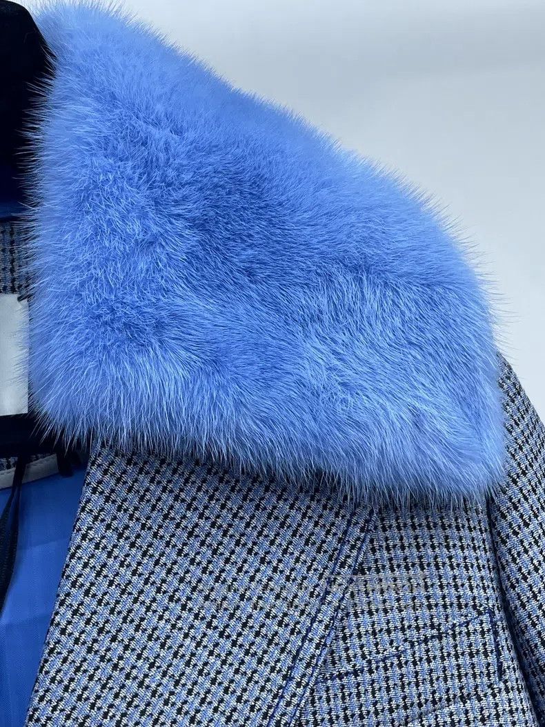 Fendi Fendi Plaid Fur Collar Lightweight Coat Size XXS / US 00 / IT 34 - 6 Thumbnail