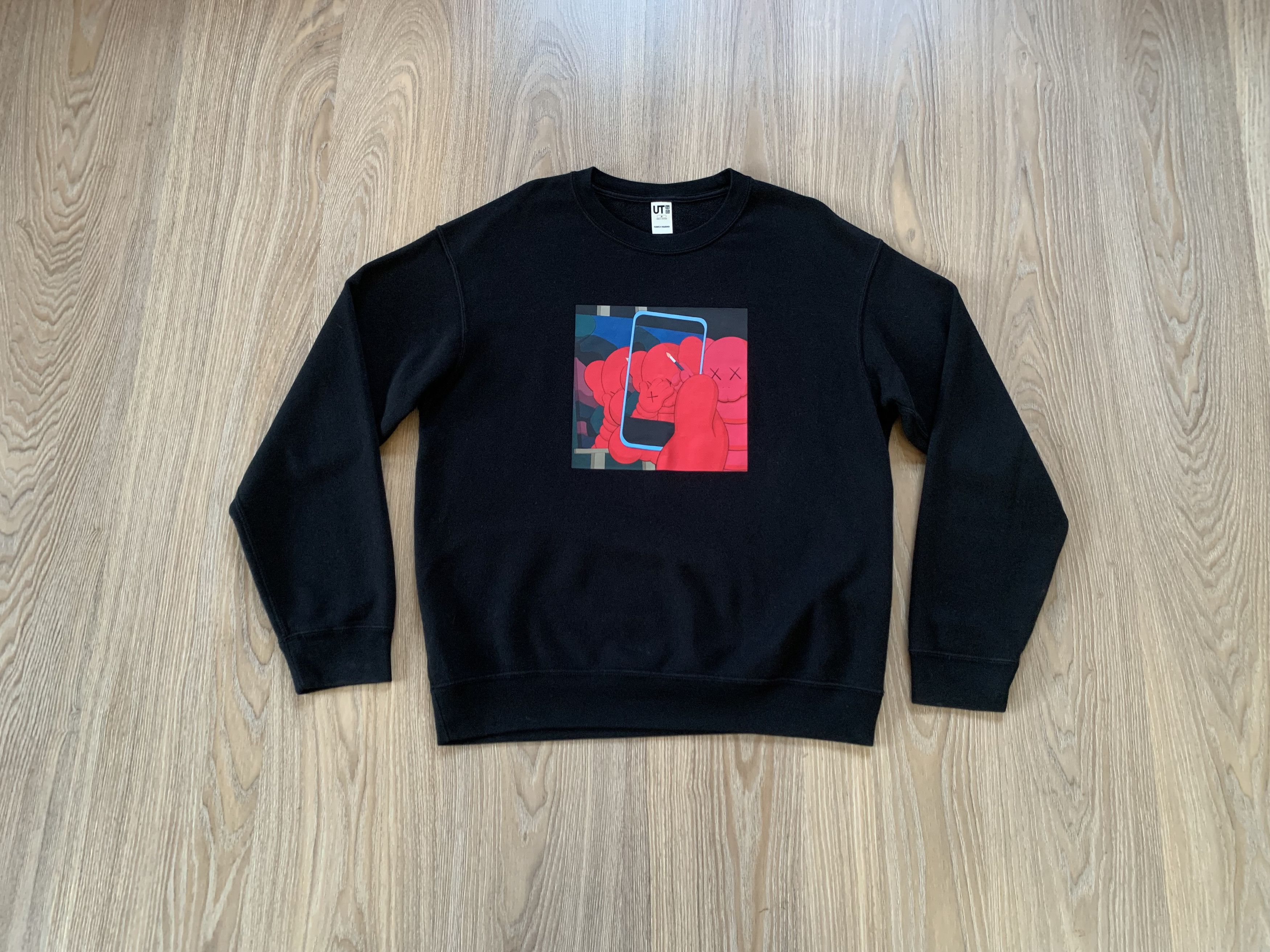 Japanese Brand Mens KAWS Uniqlo Andy Warhol Black Graphic Sweatshirt Size US M / EU 48-50 / 2 - 1 Thumbnail