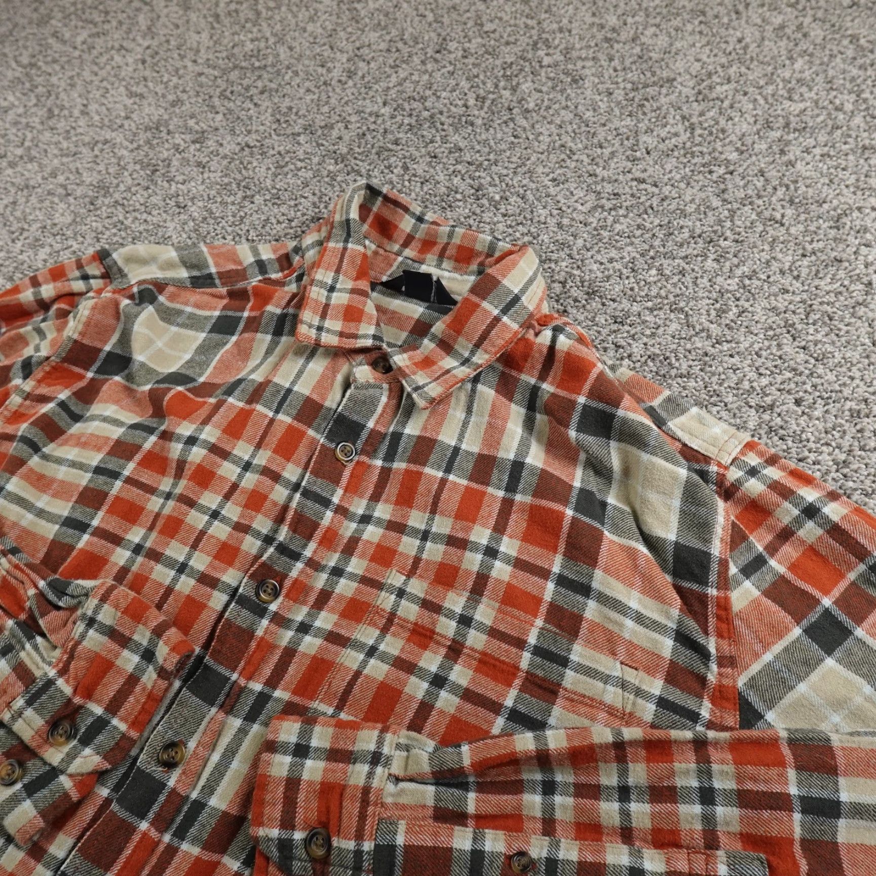 Eddie Bauer Eddie Bauer Shirt Mens XL Orange Plaid Flannel Button Up Long Sleeve Outdoor Top Size US XL / EU 56 / 4 - 2 Thumbnail