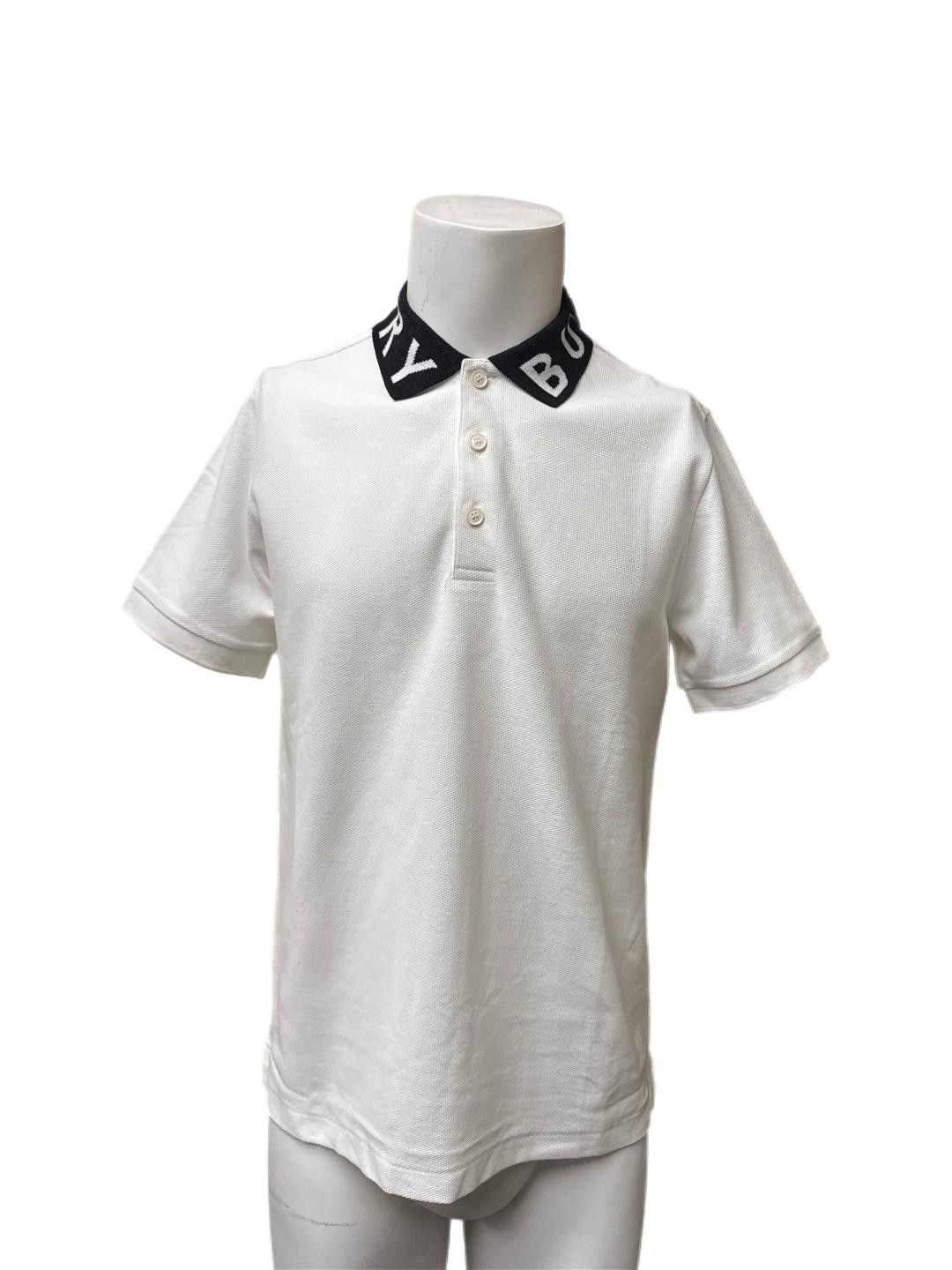 Burberry Burberry men's white constrast Ryland collar logo polo m Size US M / EU 48-50 / 2 - 1 Thumbnail