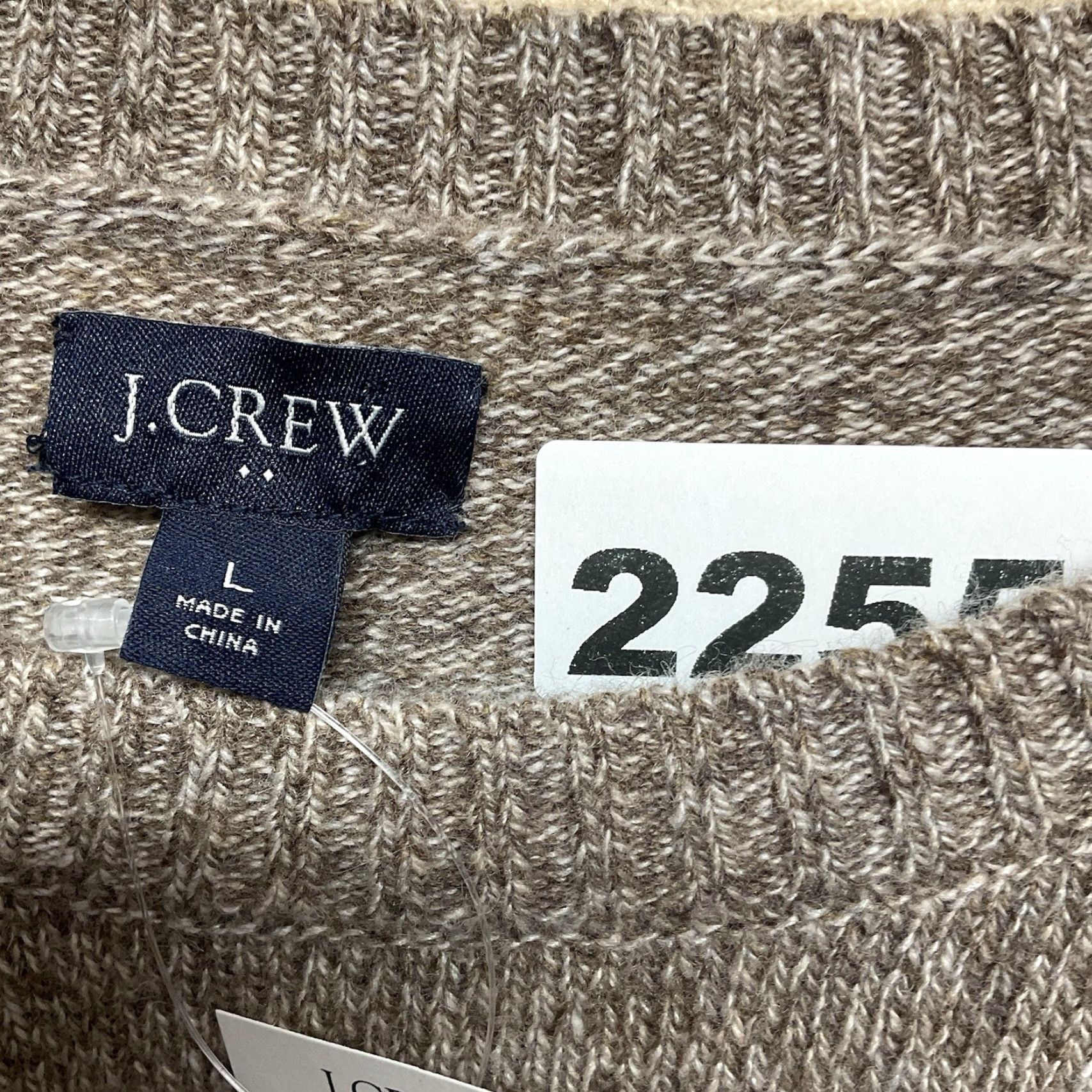 J.CREW Sweater Mens Large Oatmeal Gray Lambswool Blend Crewneck Pullover NWT Knit Jumper Crew Neck