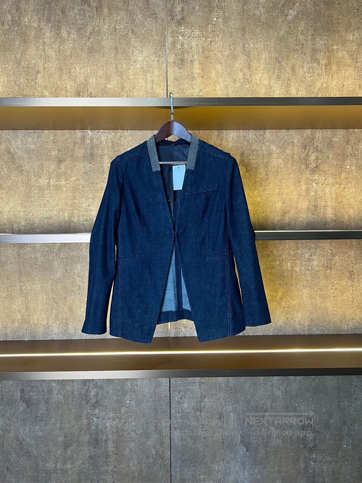 Brunello Cucinelli Brunello Cucinelli Beaded Denim Blazer. Size M / US 6-8 / IT 42-44 - 1 Thumbnail