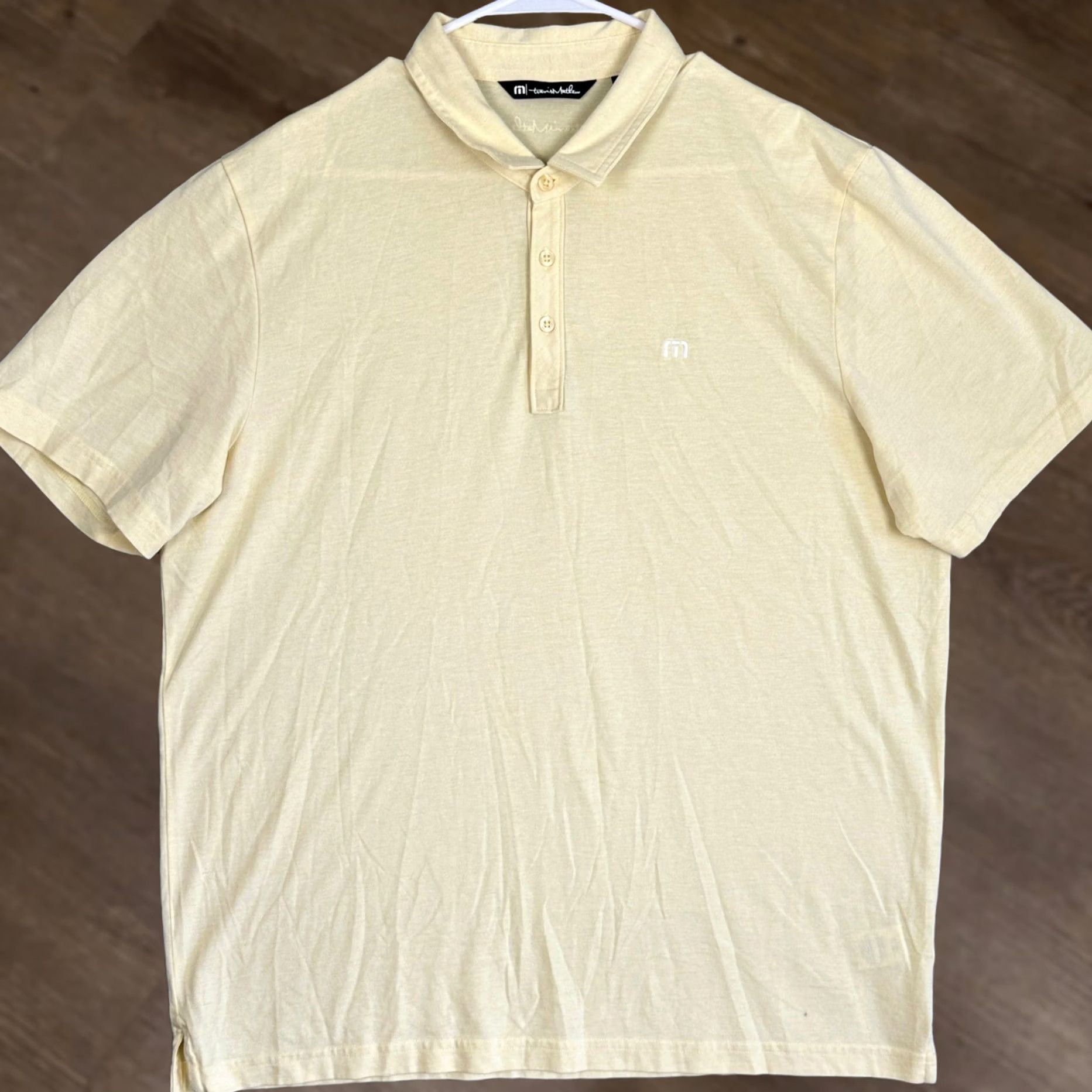 TravisMathew Travis Mathew Polo Shirt Men 2XL Yellow Short Sleeve Collared Pima Cotton Blend Golf Performance Size US XXL / EU 58 / 5 - 1 Thumbnail