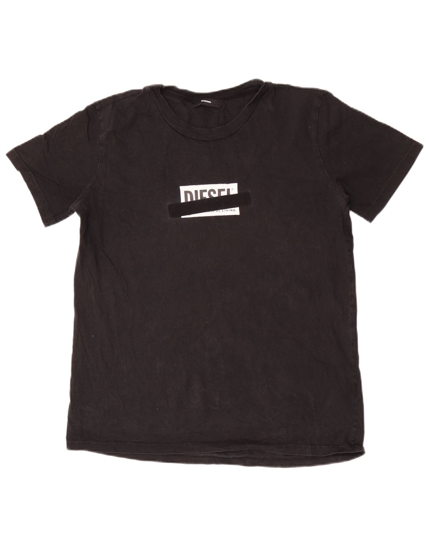 Diesel Mens Graphic T-Shirt Top Large Black Cotton Size US L / EU 52-54 / 3 - 1 Thumbnail