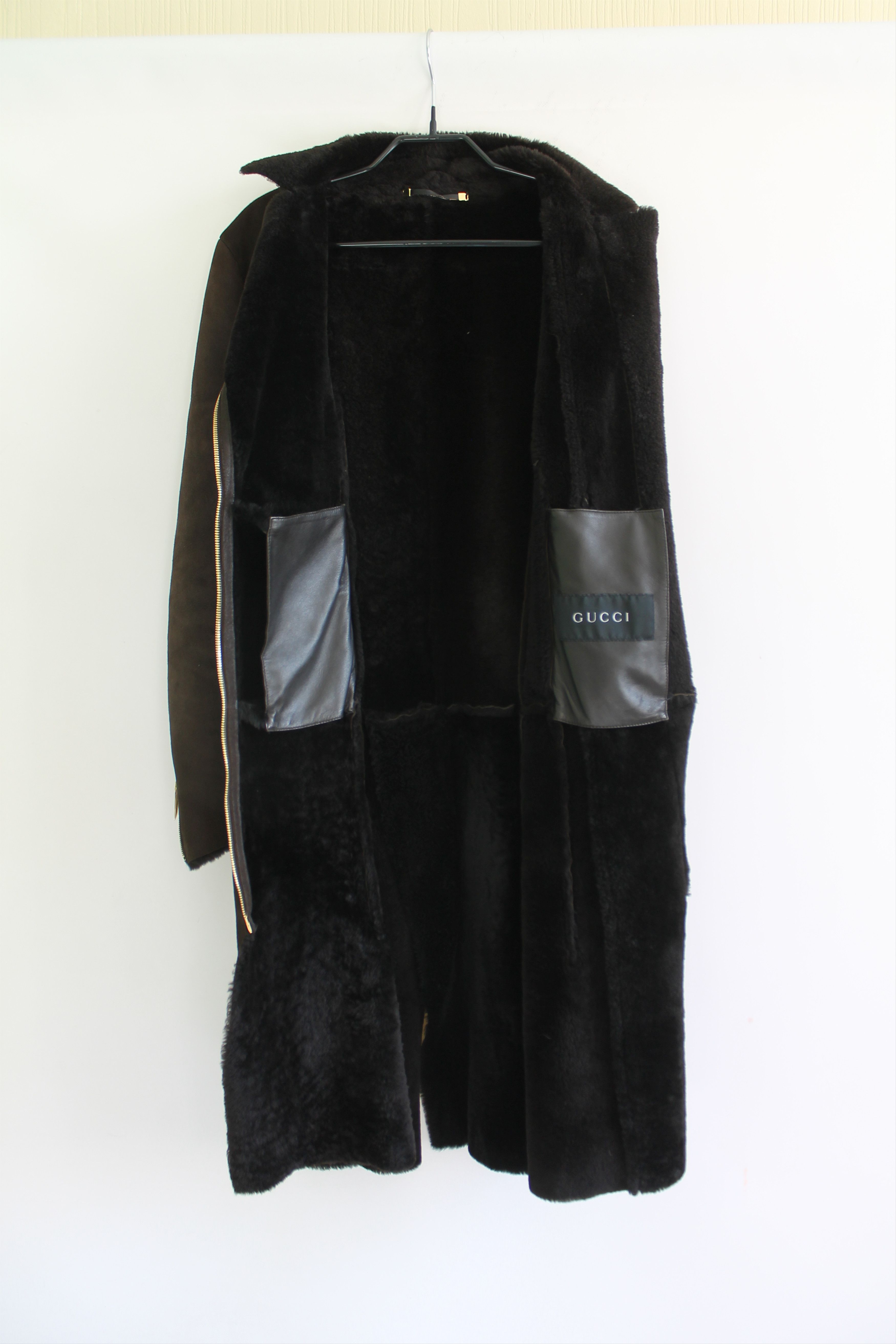 Gucci 90's GUCCI leather TOM FORD BELTED SHEARLING COAT brown Size M / US 6-8 / IT 42-44 - 13 Thumbnail
