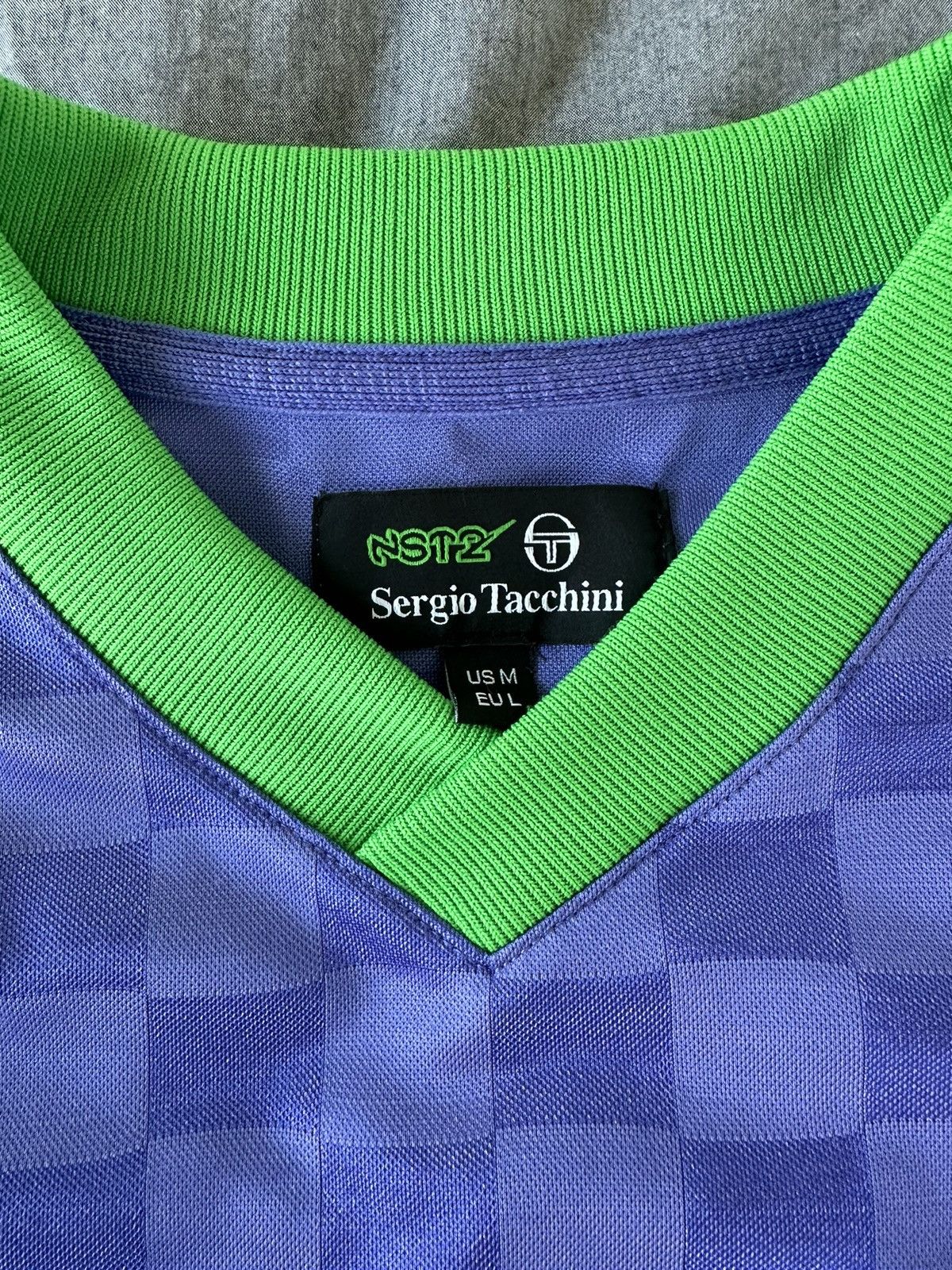 Sergio Tacchini Sergio Tacchini ASAP Nast Purple Green Checker Futbol Jersey Size US M / EU 48-50 / 2 - 5 Thumbnail