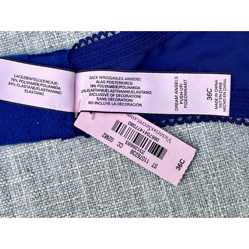 Victoria's Secret Victoria's Secret Dream Angels Push Up Bra Blue Lace 36C NWT Size ONE SIZE - 5 Thumbnail