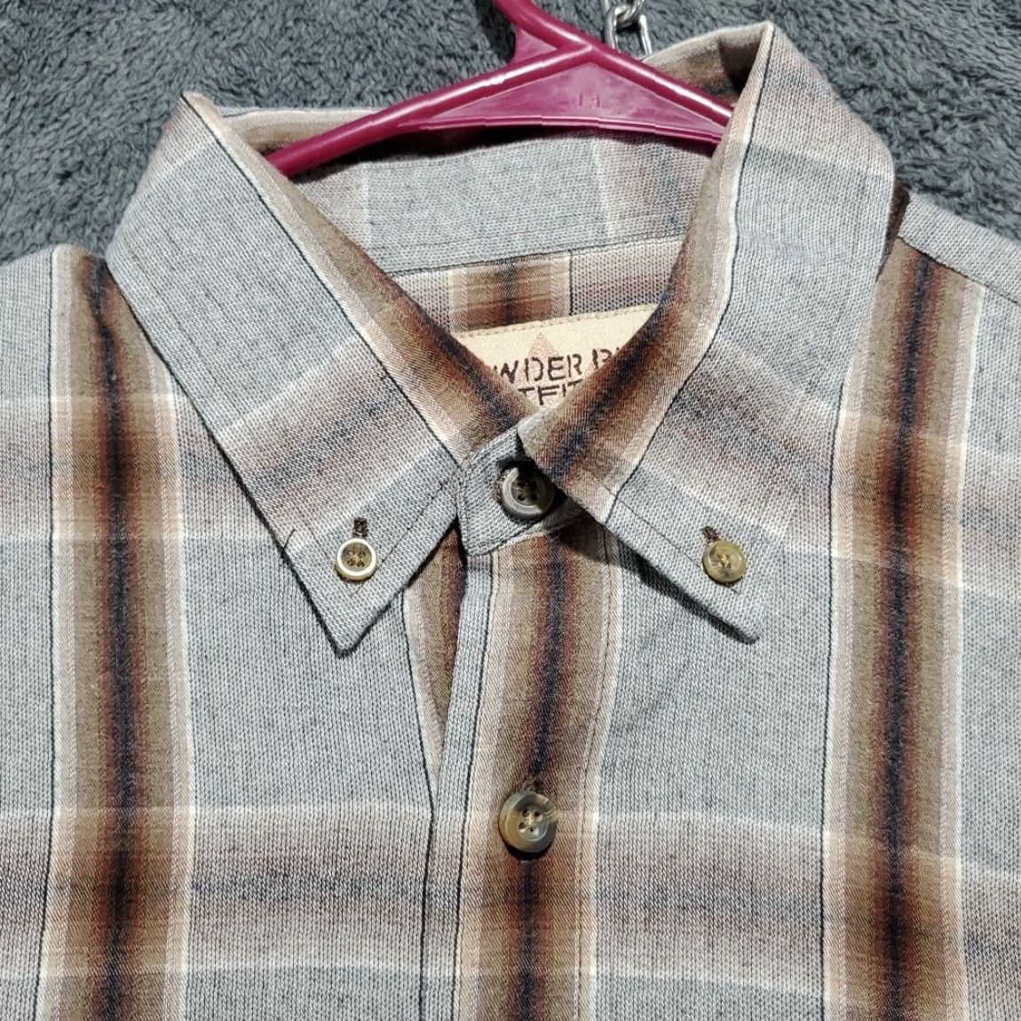 Vintage Panhandle Powder River Western Shirt Mens M Plaid Gray Brown Cotton Flannel Button-Up Pocketed Casual Workwear Size US M / EU 48-50 / 2 - 6 Thumbnail