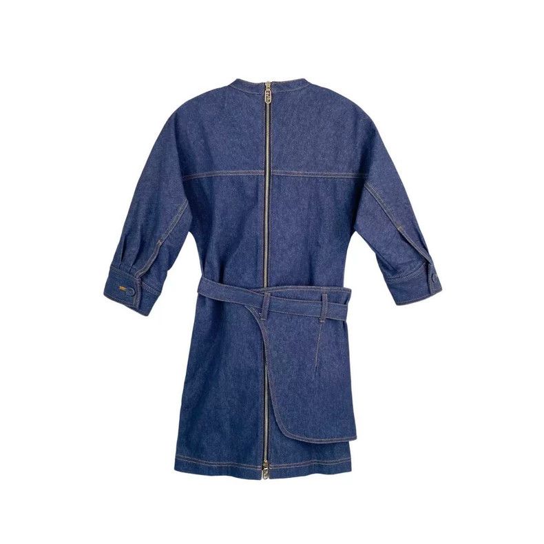 Fendi Fendi size 36 Long-sleeved horse buckle belt denim dress Size XS / US 0-2 / IT 36-38 - 2 Thumbnail