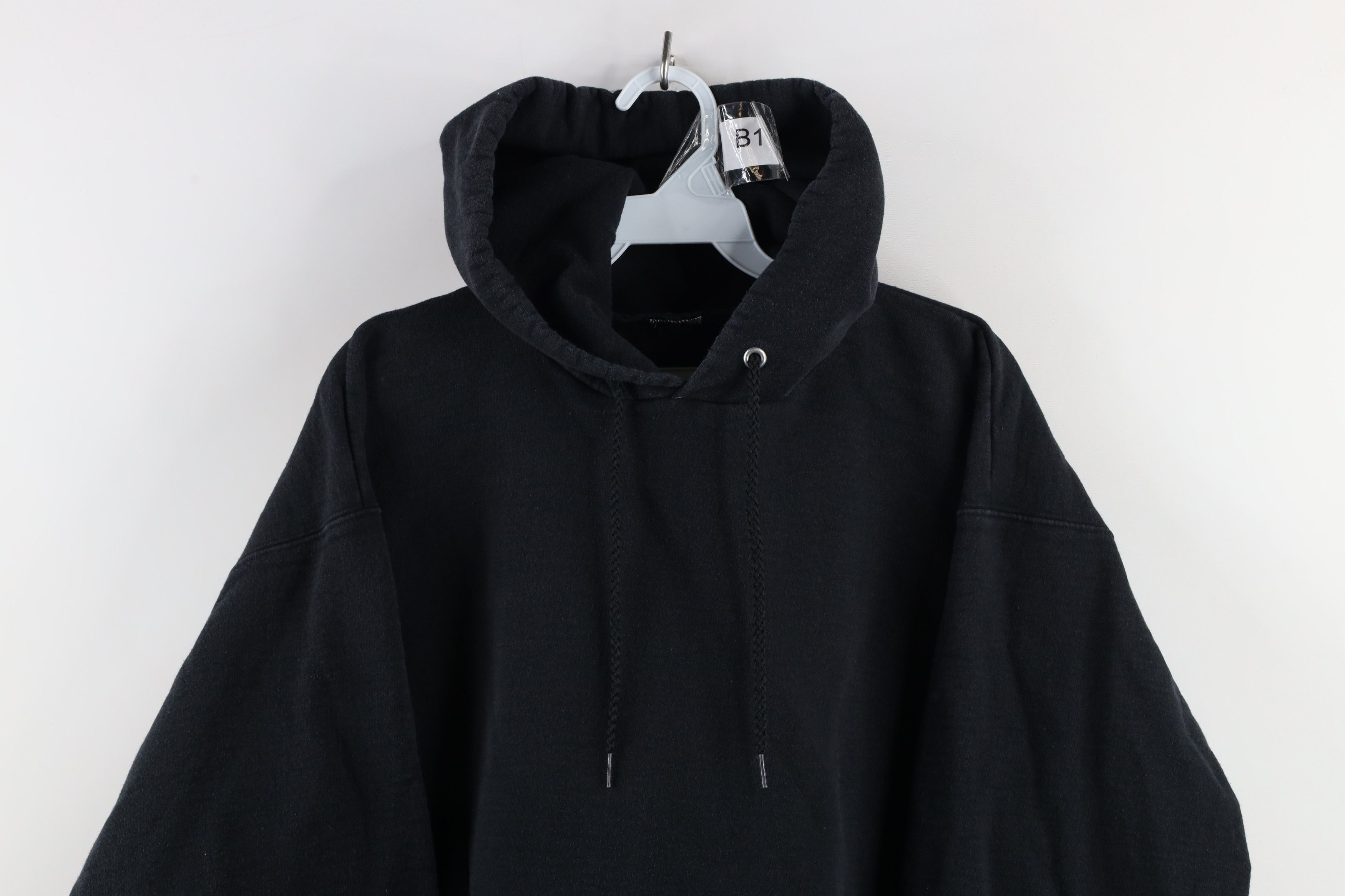 Vintage Vintage 90s Streetwear Heavyweight Hoodie Sweatshirt Black Size US M / EU 48-50 / 2 - 2 Thumbnail