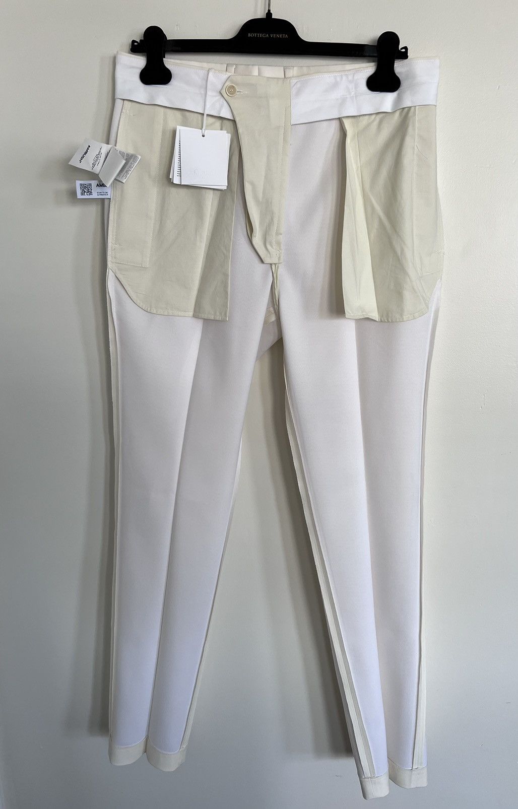 Ambush Design $1K ivory wool trousers/pants, IT50/US34, made in Italy Size US 34 / EU 50 - 11 Thumbnail