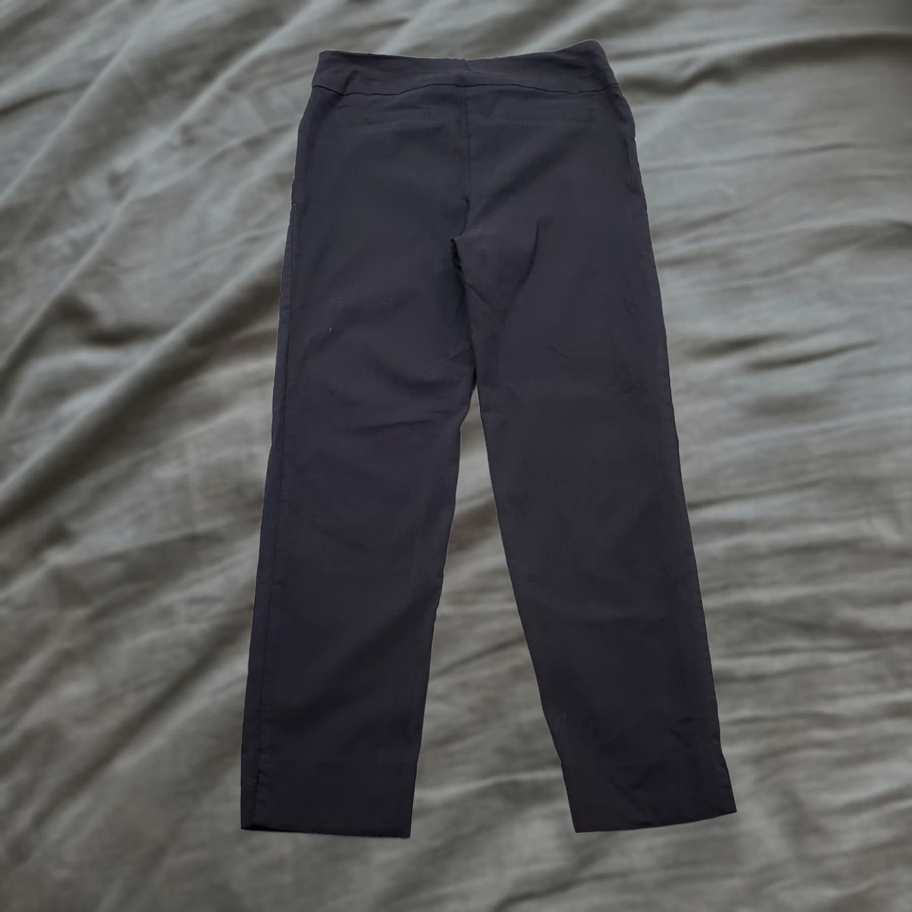 Vintage Zac & Rachel Cropped Pants Women's 10 Black Flat Front Comfort Waist Slim Ankle Size 32" / US 10 / IT 46 - 1 Thumbnail