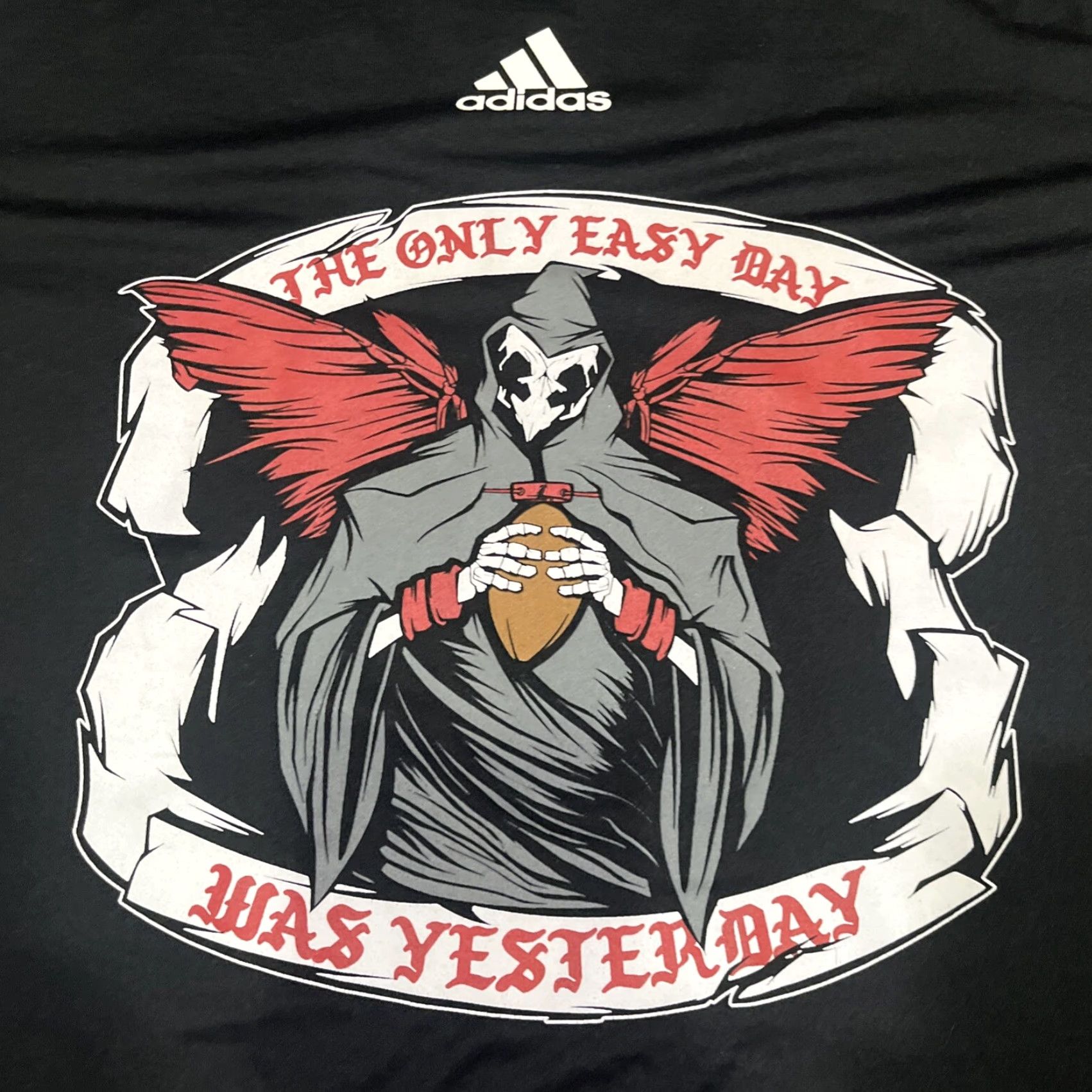 Adidas Adidas The Only Easy Day was Yesterday Grim Reaper Black T-Shirt 3XL Size US XXL / EU 58 / 5 - 2 Thumbnail