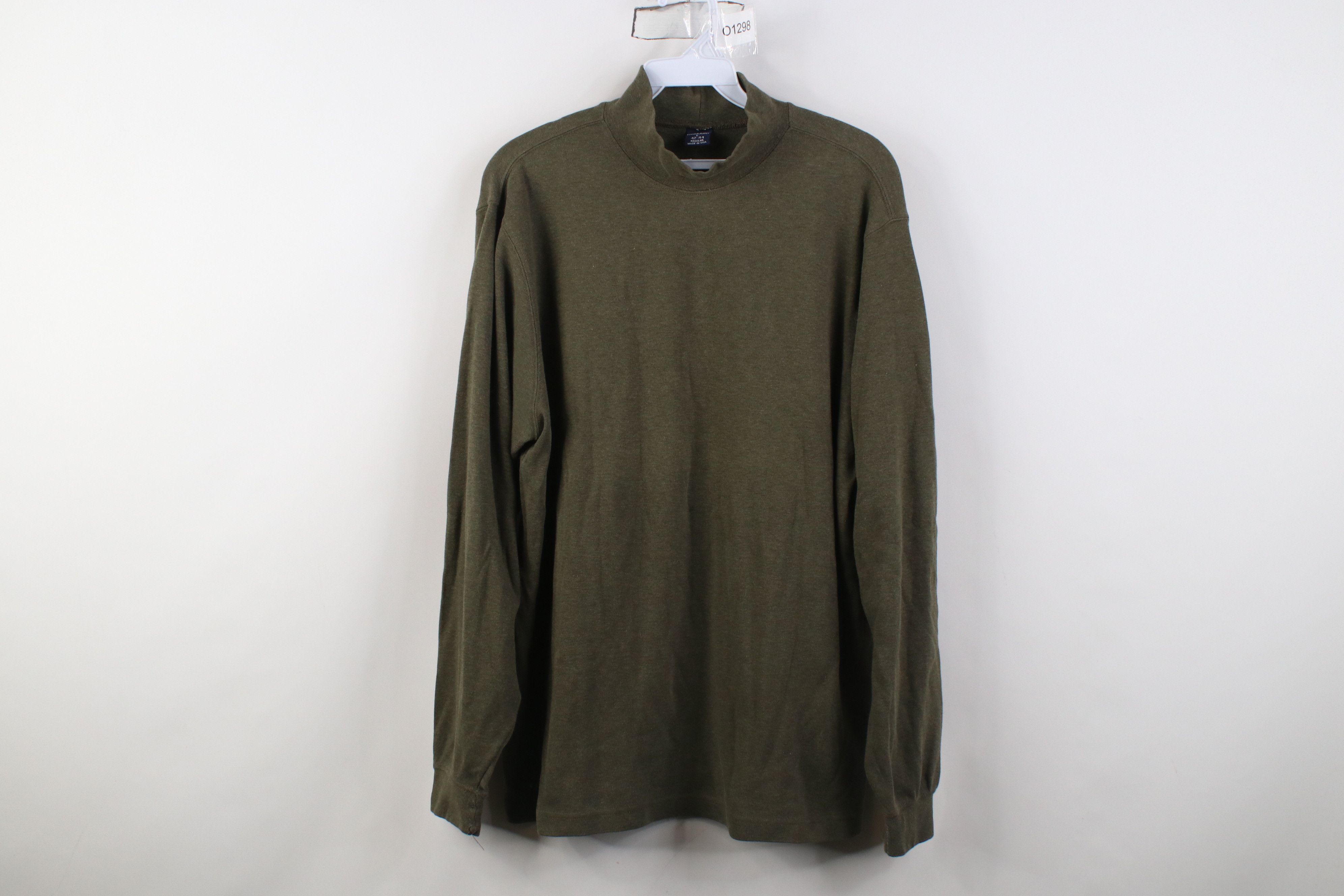 Lands' End Vintage 90s Lands End Mock Neck Long Sleeve T-Shirt USA Size US L / EU 52-54 / 3 - 1 Thumbnail