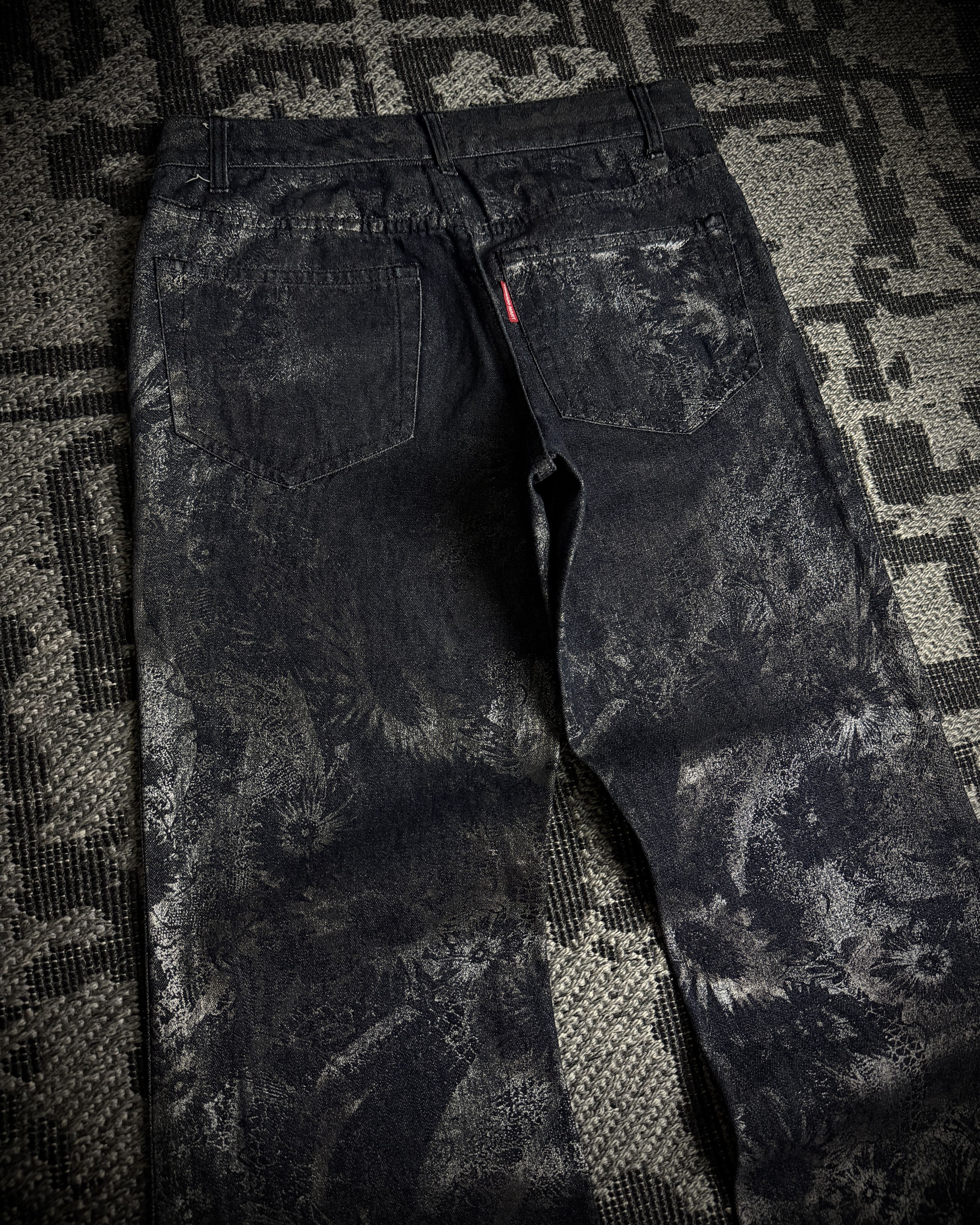 Tornado Mart Tornado Mart Metallic Floral Foil Print Flared Pants Size US 28 / EU 44 - 7 Thumbnail