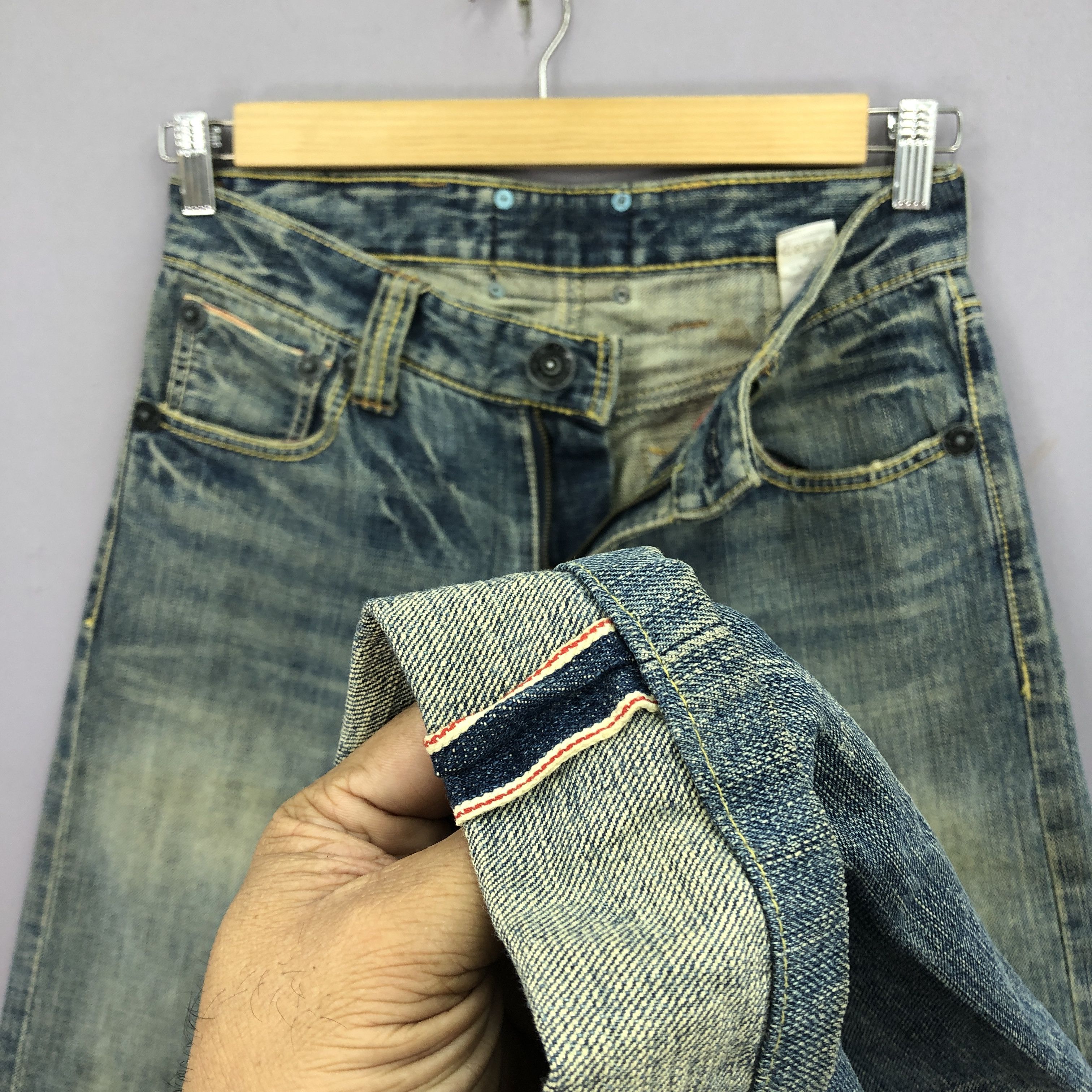 Japanese Brand Vintage Japanese Selvedge Jeans Halation Buckle Denim Pants Size US 30 / EU 46 - 7 Thumbnail