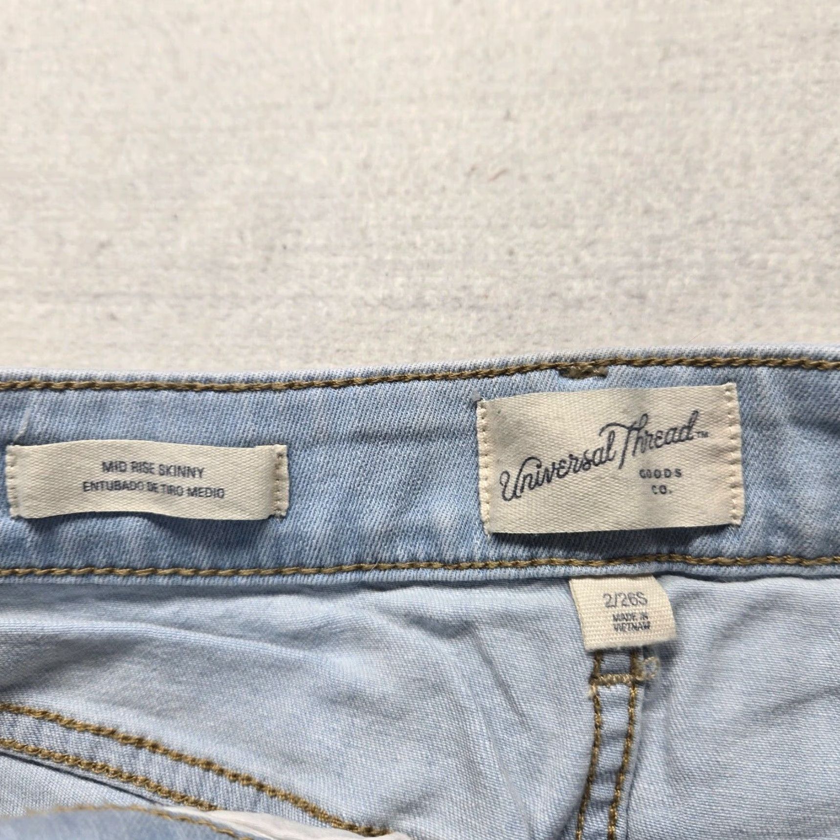 Vintage VINTAGE Universal Thread Women's Skinny Jeans Mid Rise Light Blue Denim Pants Size 2/26 26in Inseam Size 26" / US 2 / IT 38 - 3 Thumbnail