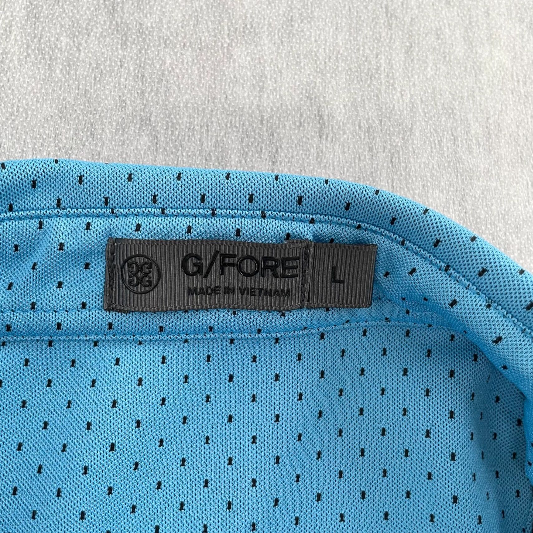 G/FORE G/Fore Shirt Logo Polo Mens L Blue Button Collar Polka Dot Golf Adult Size US L / EU 52-54 / 3 - 5 Thumbnail