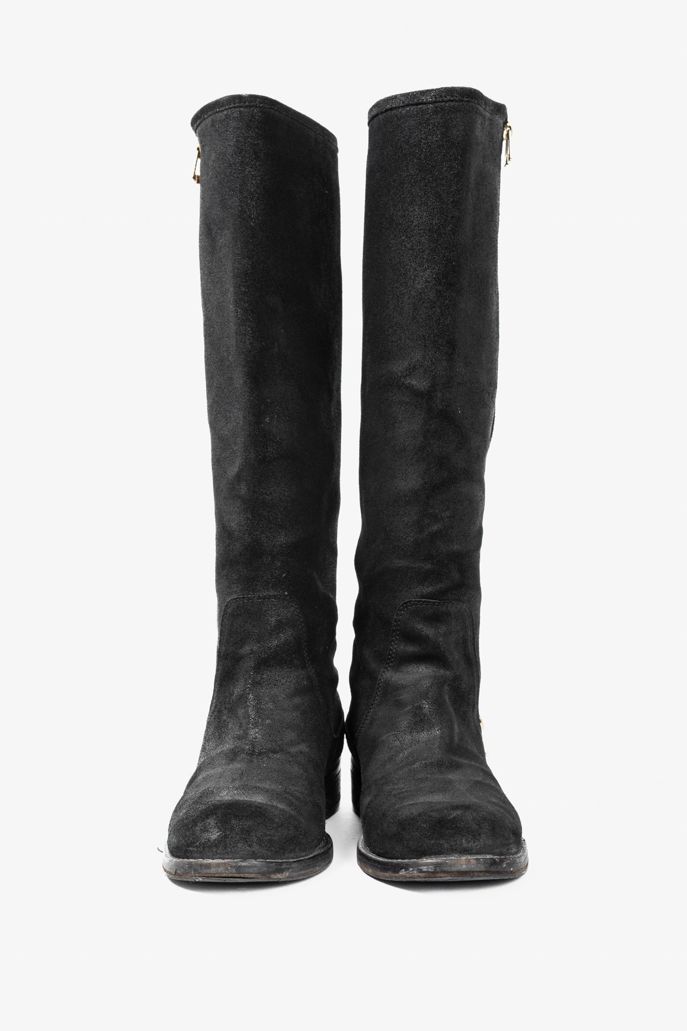 Jimmy Choo Jimmy Choo Doreen Black Rugged Suede Knee-High Boots Size US 7 / IT 37 - 2 Thumbnail