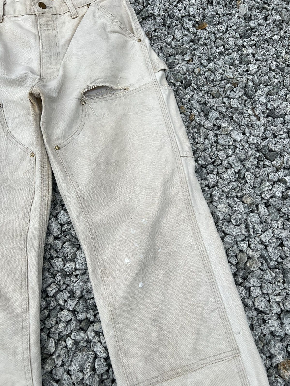 Carhartt Vintage Sun Faded Carhartt Double Knee Distress Denim#USA Size US 30 / EU 46 - 5 Thumbnail