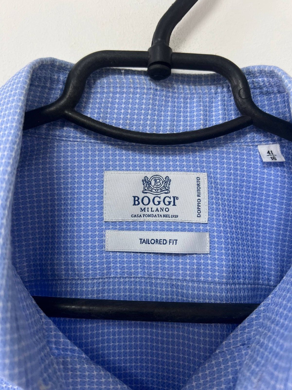 Boggi Authentic Boggi Milano Tailored Fit Button Shirt Blue 41/16 Size US XS / EU 42 / 0 - 9 Thumbnail