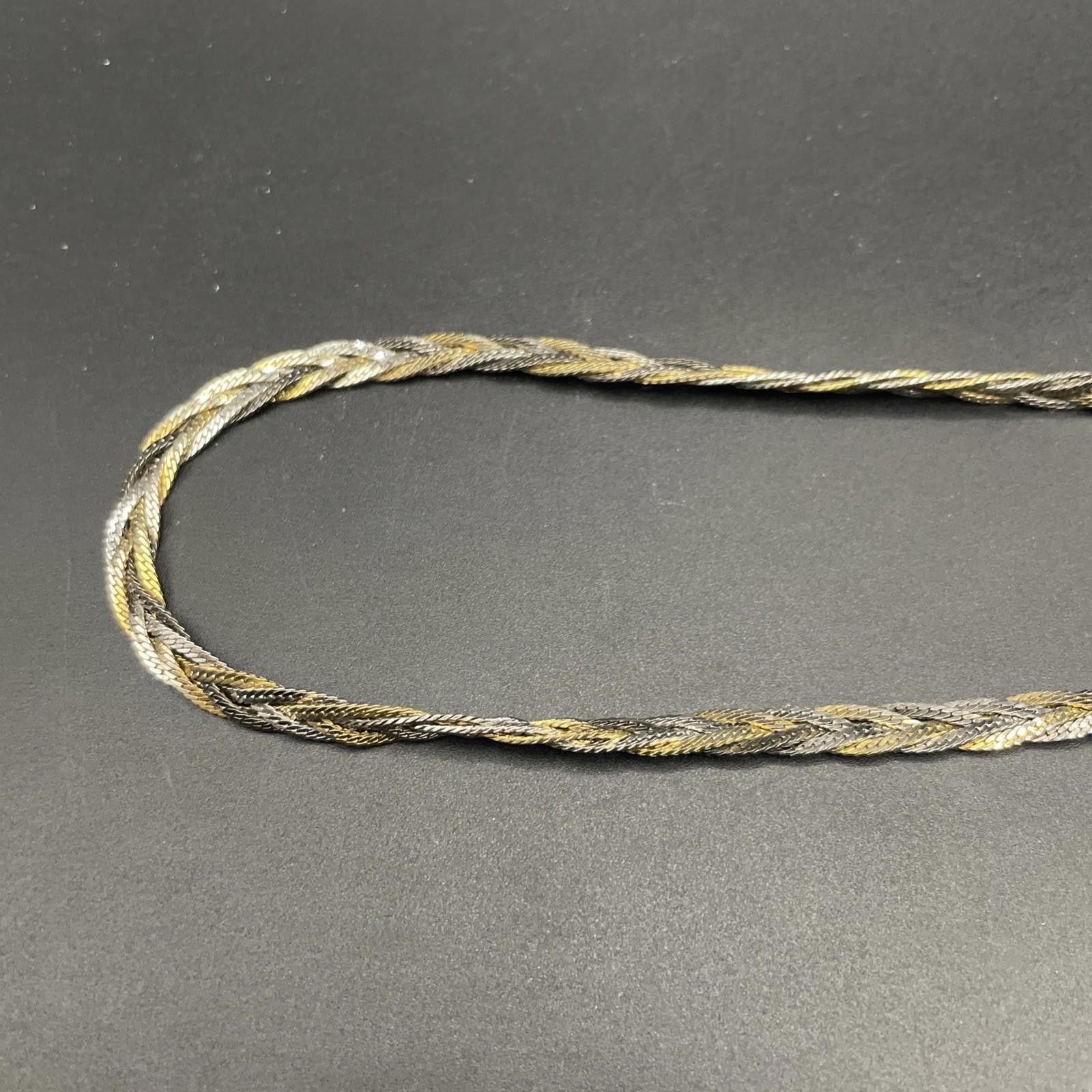 The Unbranded Brand Vintage Braided Gold & Silvertone Snake Chain Necklace 20” Size ONE SIZE - 3 Thumbnail