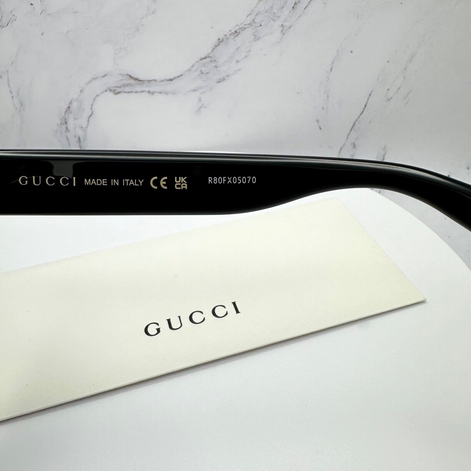 Gucci Gucci Sunglasses Black Square Womens Gold GG Logo Oversized Size ONE SIZE - 11 Thumbnail