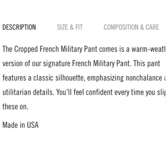 Nili Lotan Nili Lotan Cropped Military Pants in Eggshell - 6 🇺🇸 Size 28" / US 6 / IT 42 - 13 Thumbnail