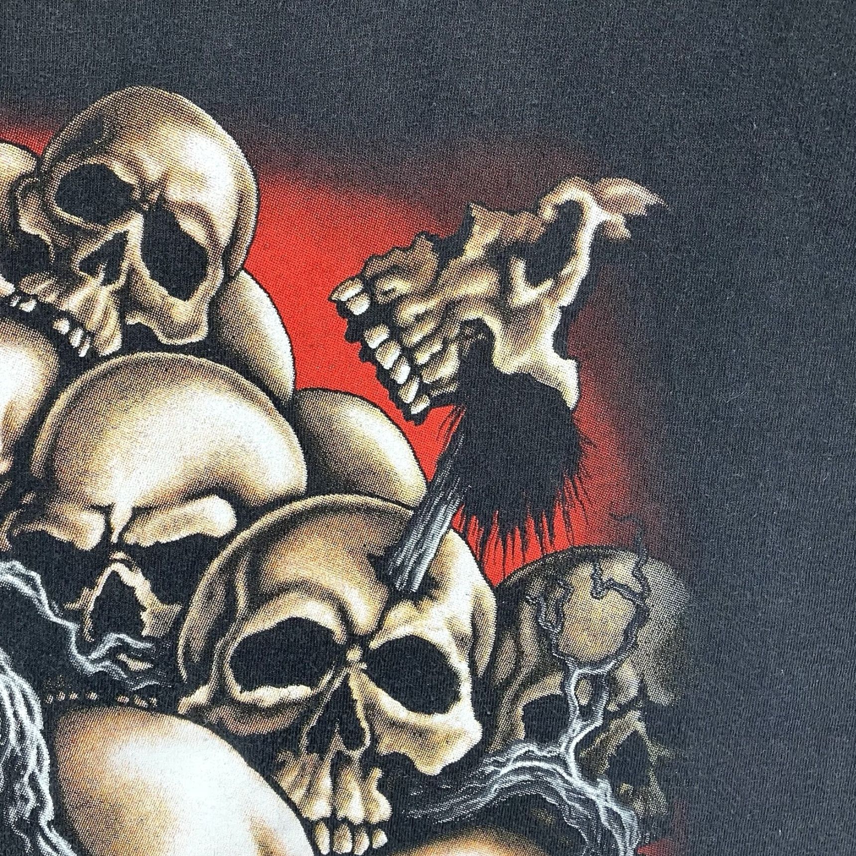 Delta VINTAGE Delta Men’s T-Shirt 2XL Black Skull Graphic Print Gothic Grunge Biker Y2K Size US XXL / EU 58 / 5 - 7 Thumbnail