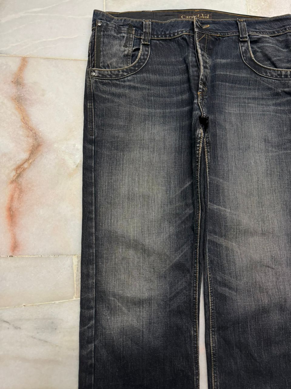 Japanese Brand 💥Insane💥Vintage Carnetdevol Rusty Mudwash Distress Dark Jean Size US 34 / EU 50 - 4 Thumbnail