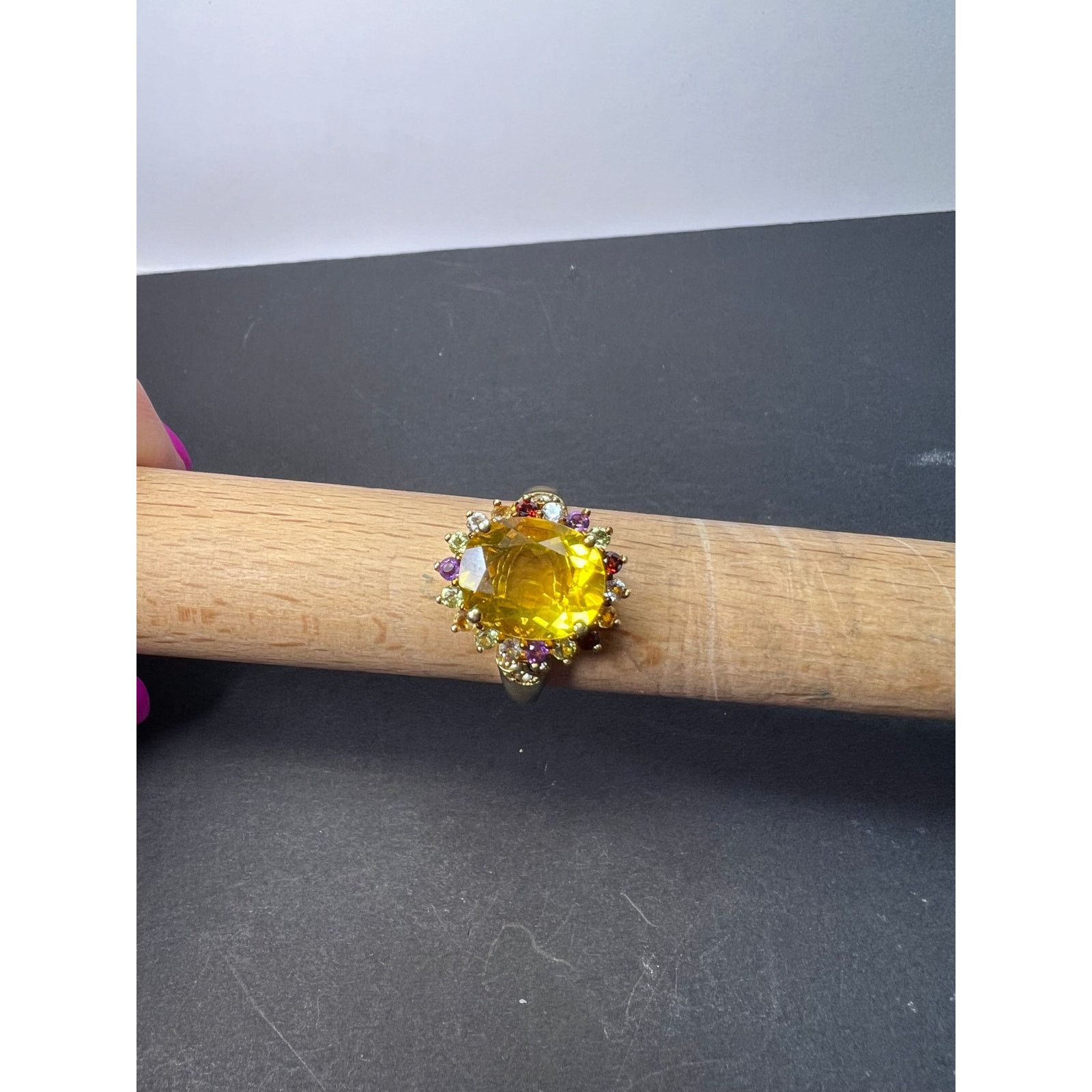 Other Yellow topaz multi stone gold over 925 ring size 8 Size ONE SIZE - 10 Thumbnail