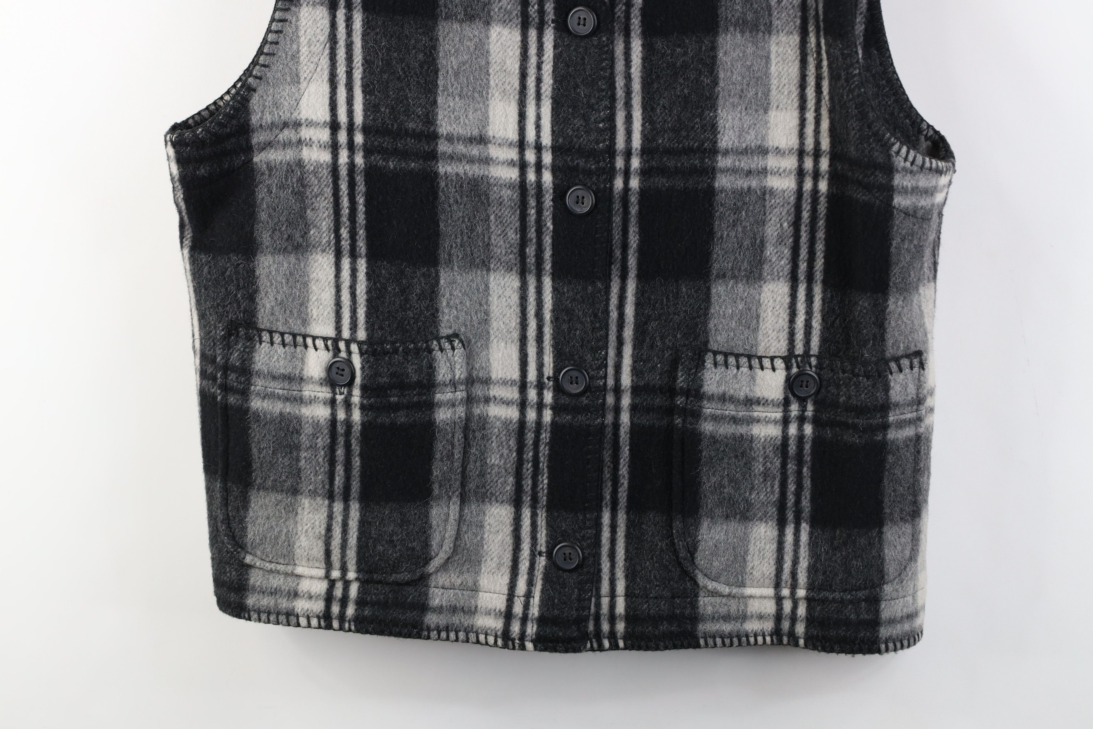 Vintage Vintage 90s Streetwear Mackinaw Wool Blend Vest Jacket Black Size XL / US 12-14 / IT 48-50 - 3 Thumbnail