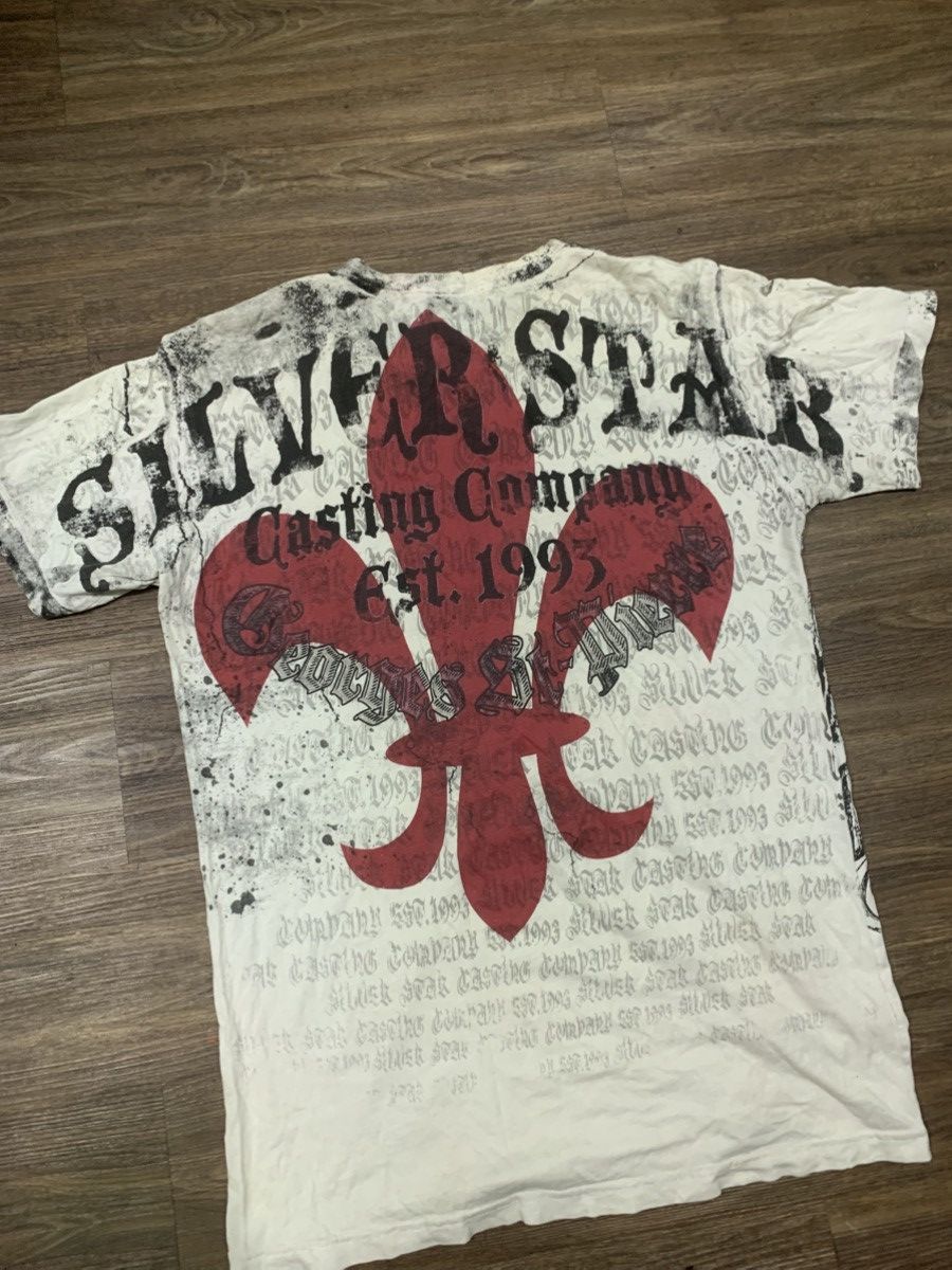 Japanese Brand Y2K Silver Star Affliction Style Tee Size US L / EU 52-54 / 3 - 8 Thumbnail