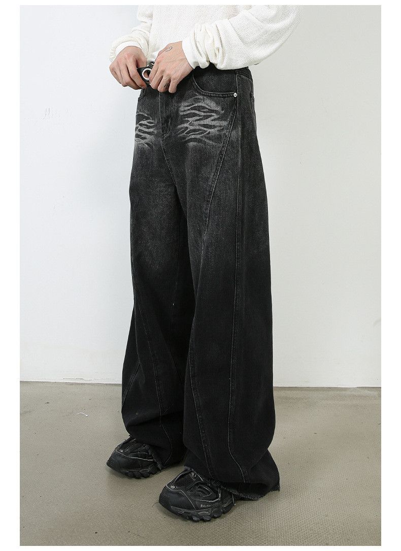 Japanese Brand Retro men's casual straight loose jeans y2k Size US 34 / EU 50 - 4 Thumbnail