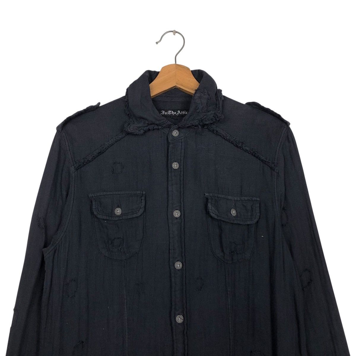 In The Attic 📌Rich Black Shirt Button Jacket In The Attic Punk Design Size US L / EU 52-54 / 3 - 4 Thumbnail