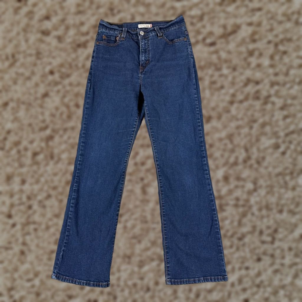 Levi's Levi's 512 Jeans Woman Regular 25x28 Blue Denim Slimming 8 Mid Rise 5-Pocket Button Zipper Size 30" / US 8 / IT 44 - 1 Thumbnail