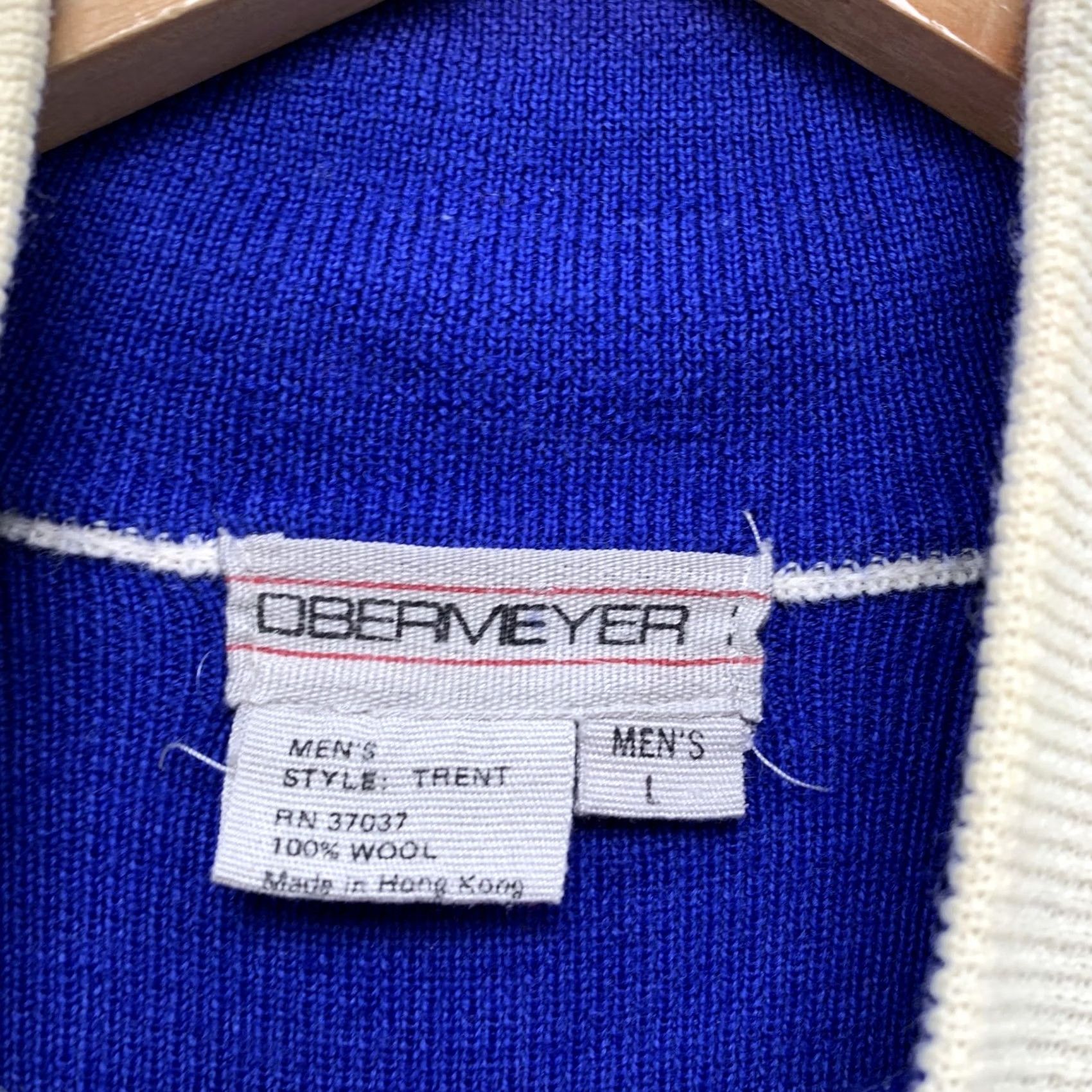 Obermeyer Vintage Obermeyer Sweater Mens Large Cream Red Blue Wool Blend Knit Pullover Size US L / EU 52-54 / 3 - 2 Thumbnail