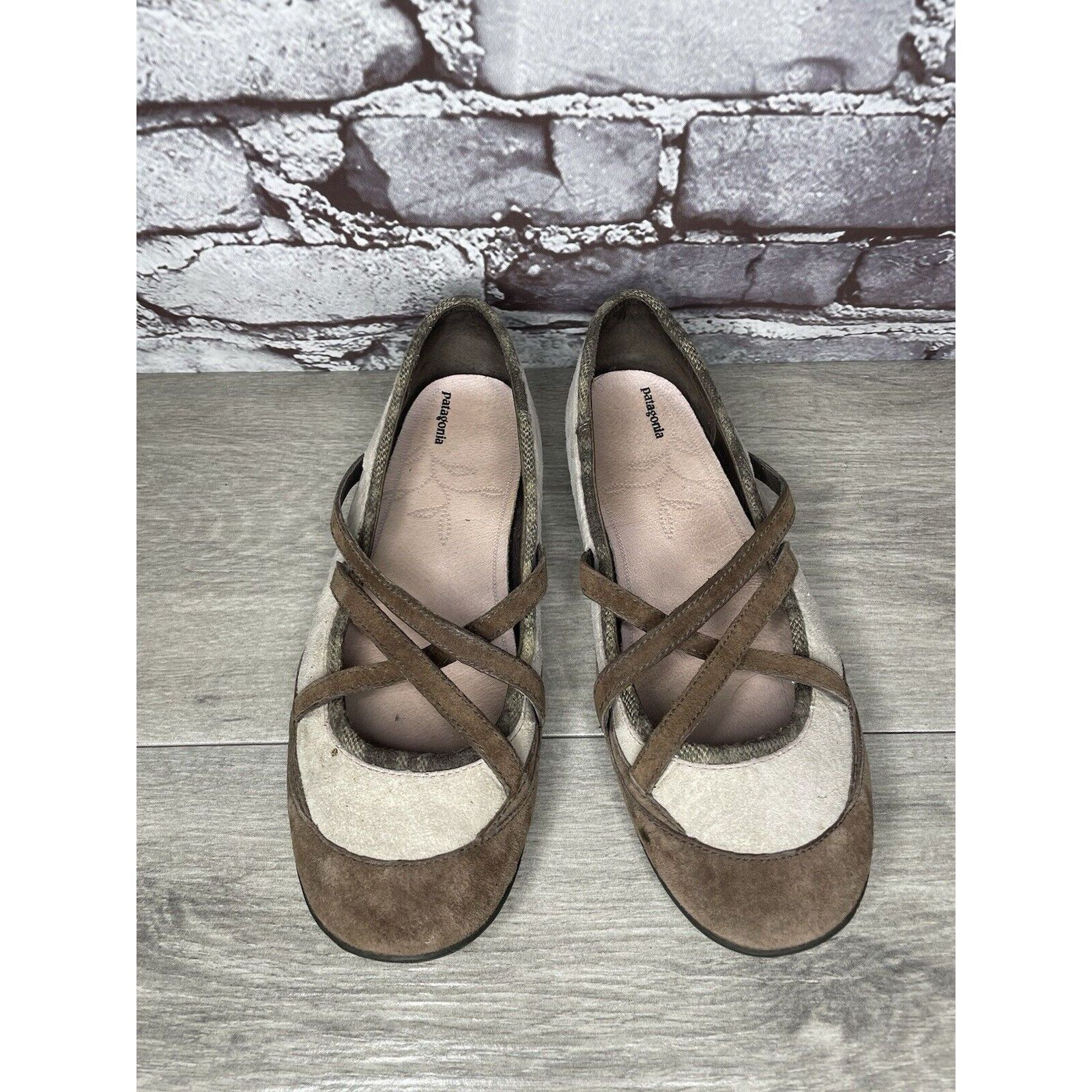 Patagonia Patagonia Beige Suede Brown Maryjane Strap Comfort Shoes Wom Size US 8 / IT 38 - 2 Thumbnail