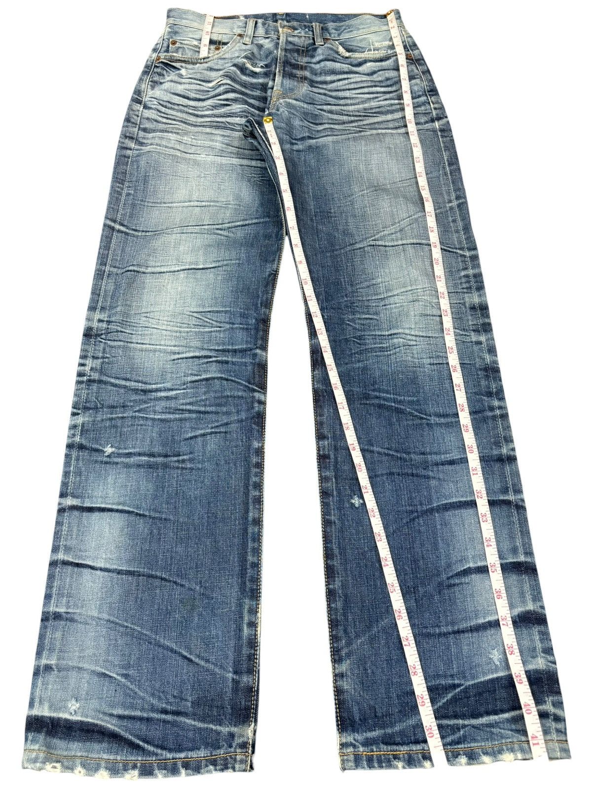 Levi's Vintage 90s Levis 501 Whisker Honeycomb Distress Loose Jeans Size US 28 / EU 44 - 12 Thumbnail