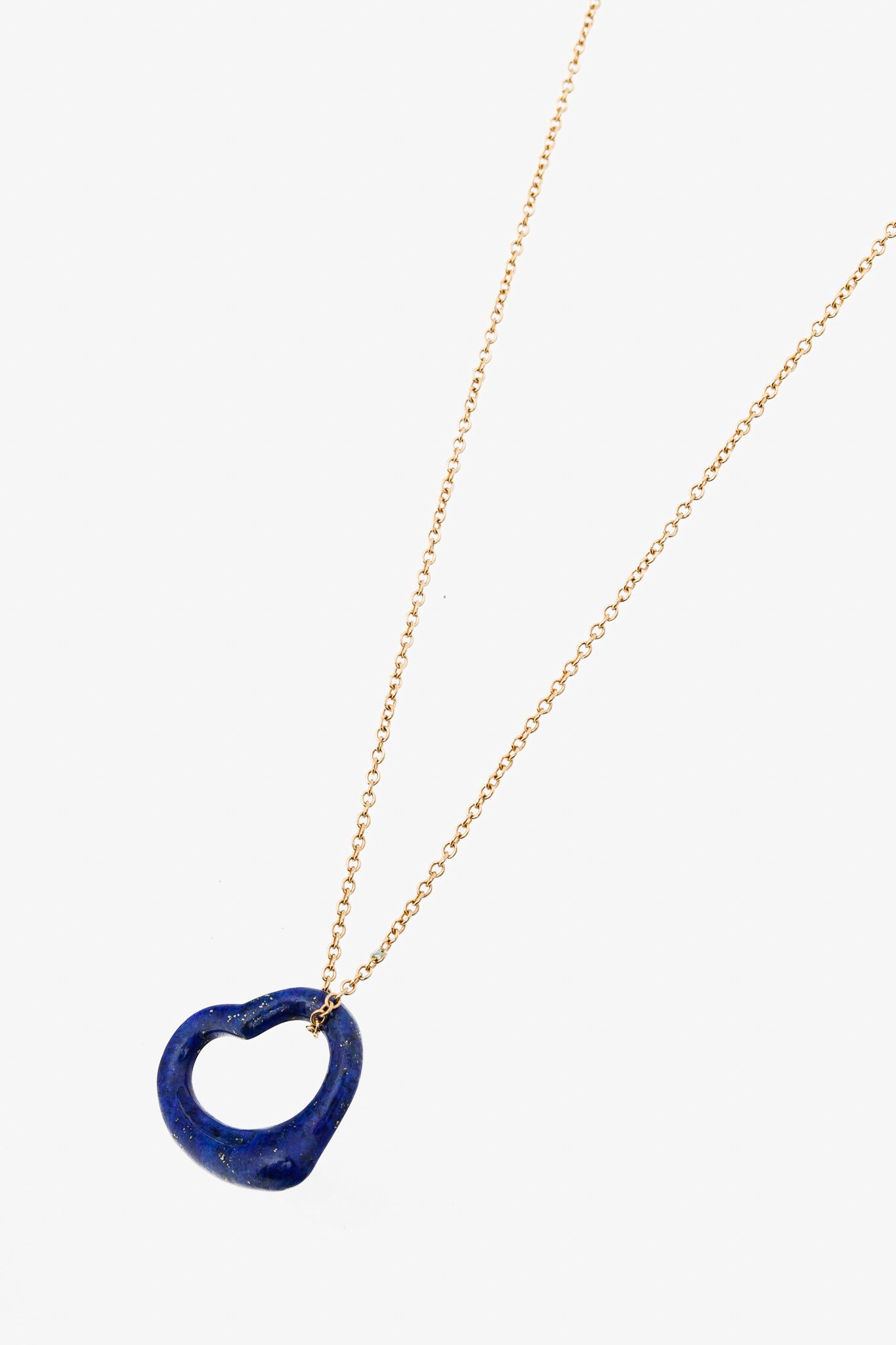 Tiffany & Co. Tiffany & Co. Elsa Peretti Open Heart Lapis Lazuli Necklace Size ONE SIZE - 1 Thumbnail