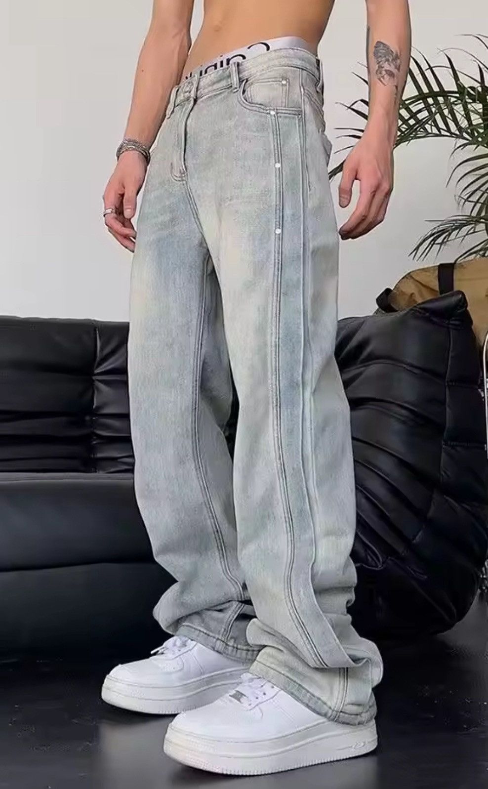 Vintage Straight Leg washed jeans Size US 34 / EU 50 - 8 Thumbnail