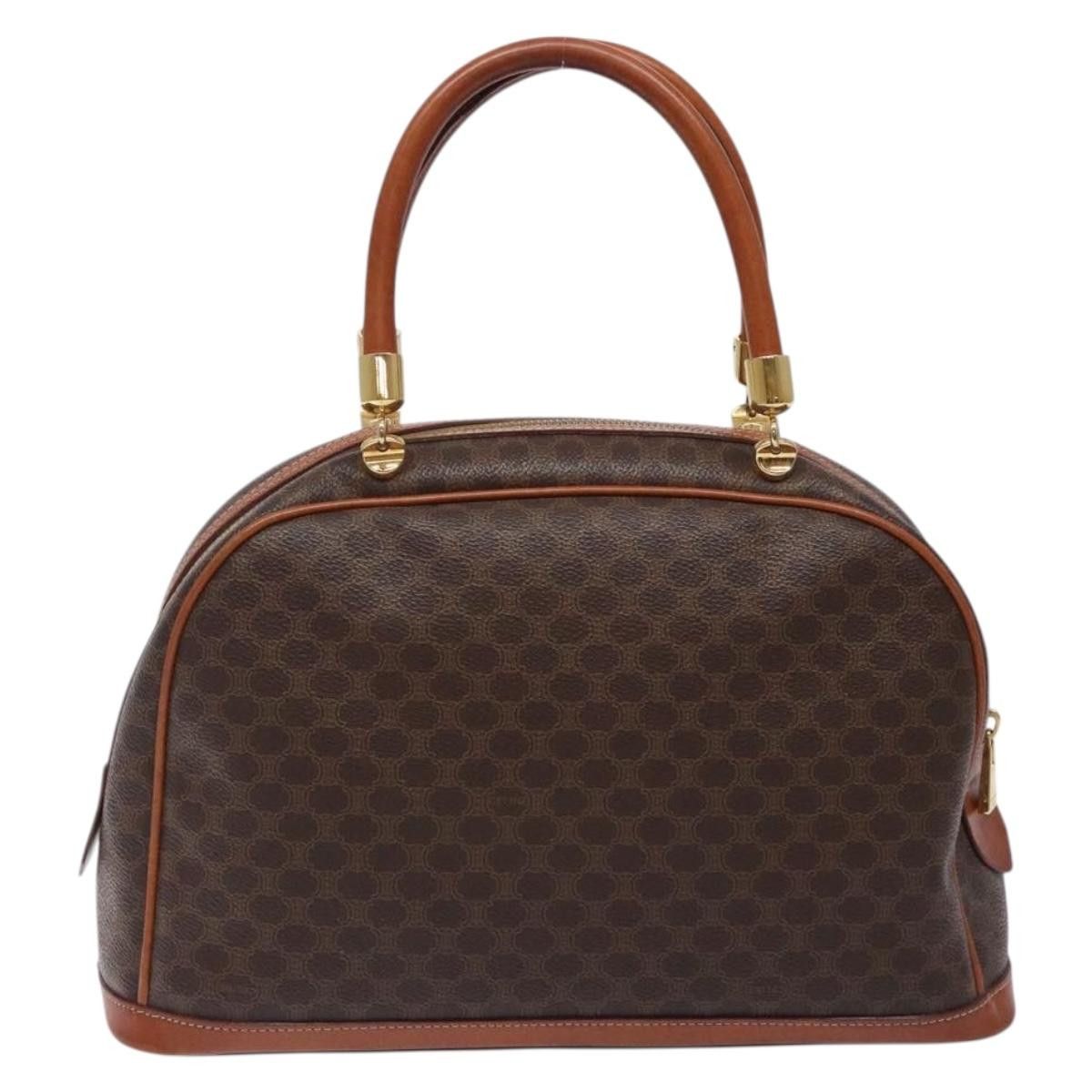 Celine CELINE Macadam Canvas Hand Bag Pvc Leather Brown Gold Size ONE SIZE - 3 Thumbnail