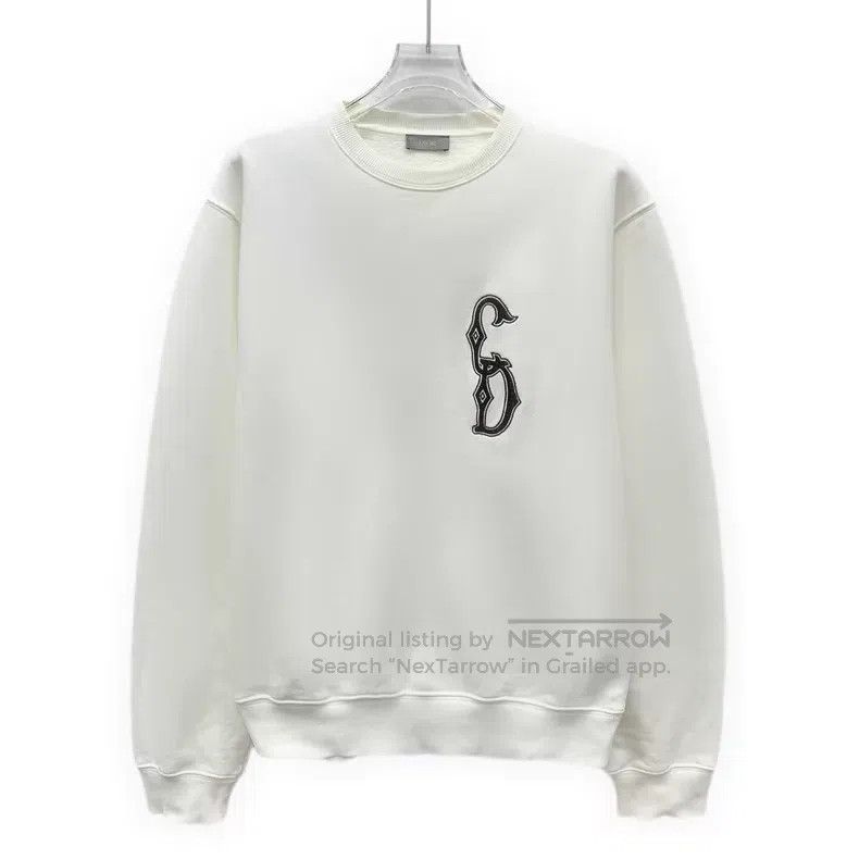 Dior Dior White letter embroidery cotton round-neck long-sleeve Size US S / EU 44-46 / 1 - 1 Thumbnail