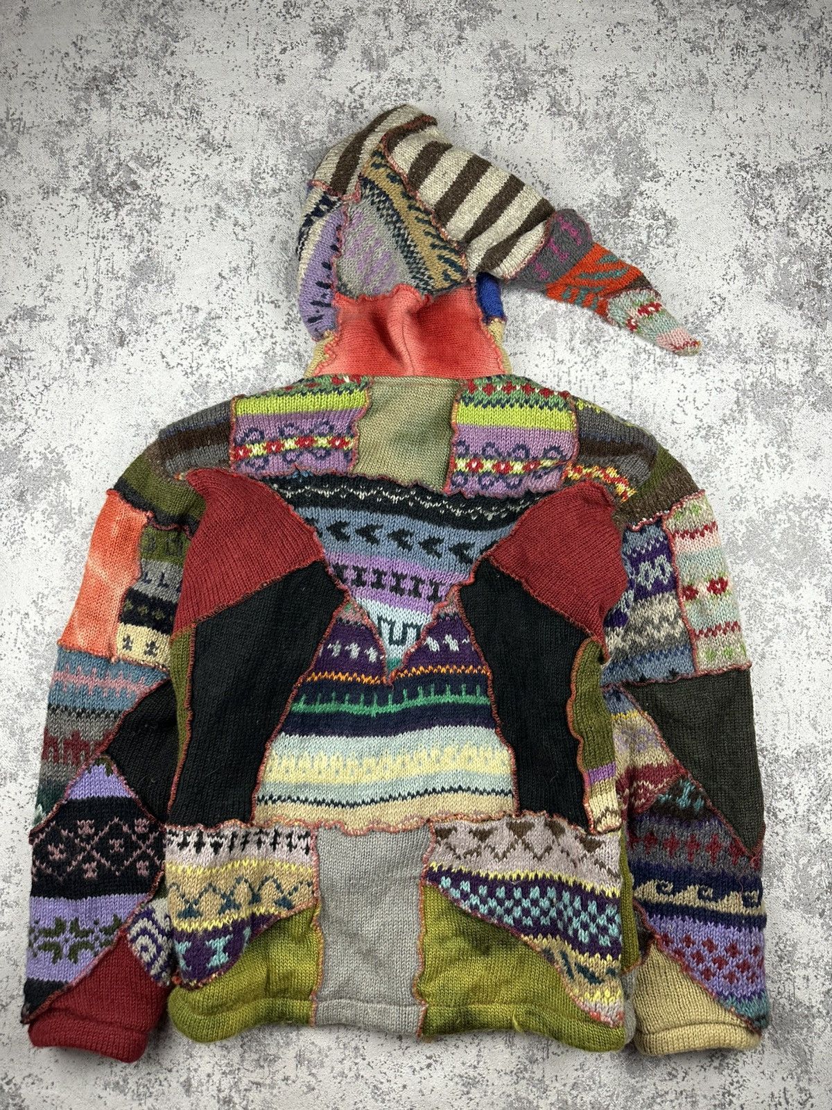 Designer Rare Hoodie Patchwork Wool Elf Jacket Nature Line Size US M / EU 48-50 / 2 - 12 Thumbnail