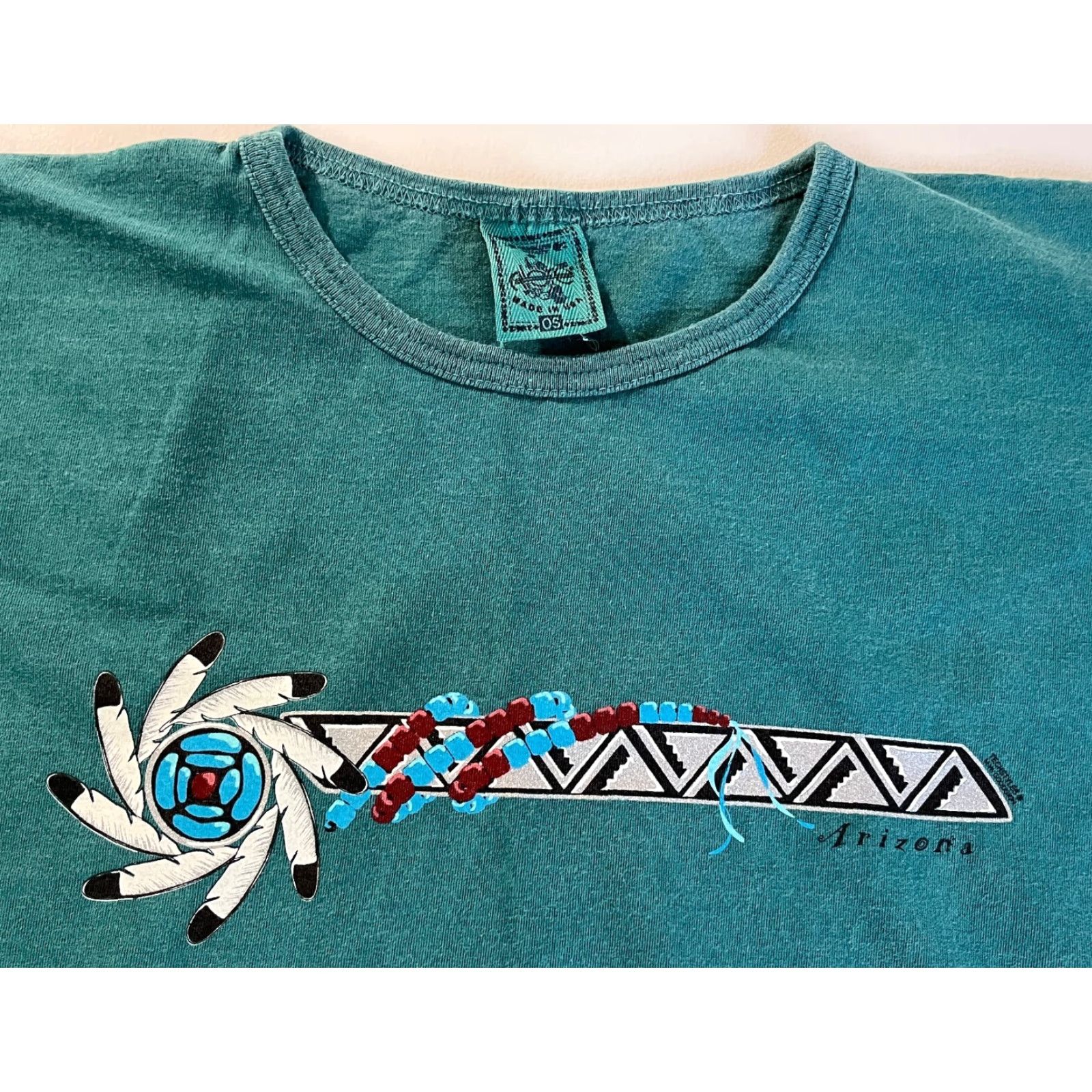 Vintage VINTAGE Women’s Alore USA Arizona Pocket Tee Tunic One Size Green 90s Oversized T-Shirt Women Size ONE SIZE - 5 Thumbnail
