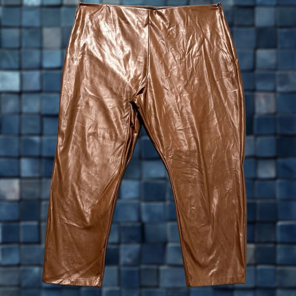 Old Navy Old Navy Pants Womens 28 Cognac Brown Faux Leather Skinny High-Waisted EUC N/A Size 28" / US 6 / IT 42 - 1 Thumbnail