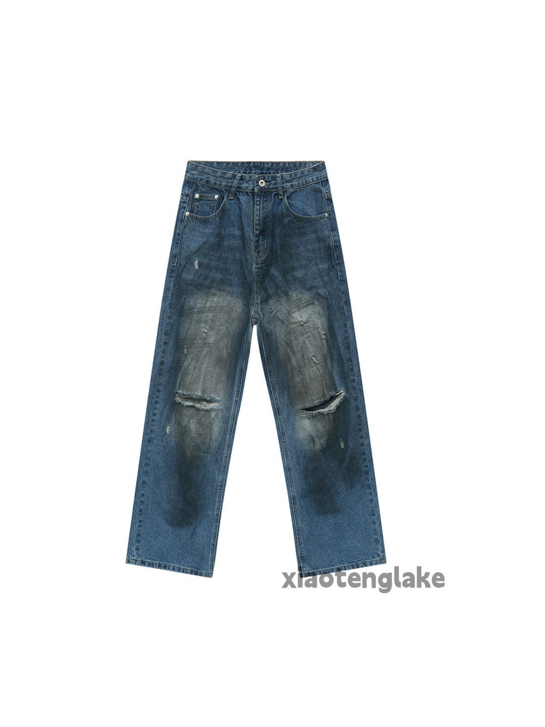 Jean × Vintage washed faded stain damaged ripped hiphop jeans Size US 30 / EU 46 - 8 Thumbnail