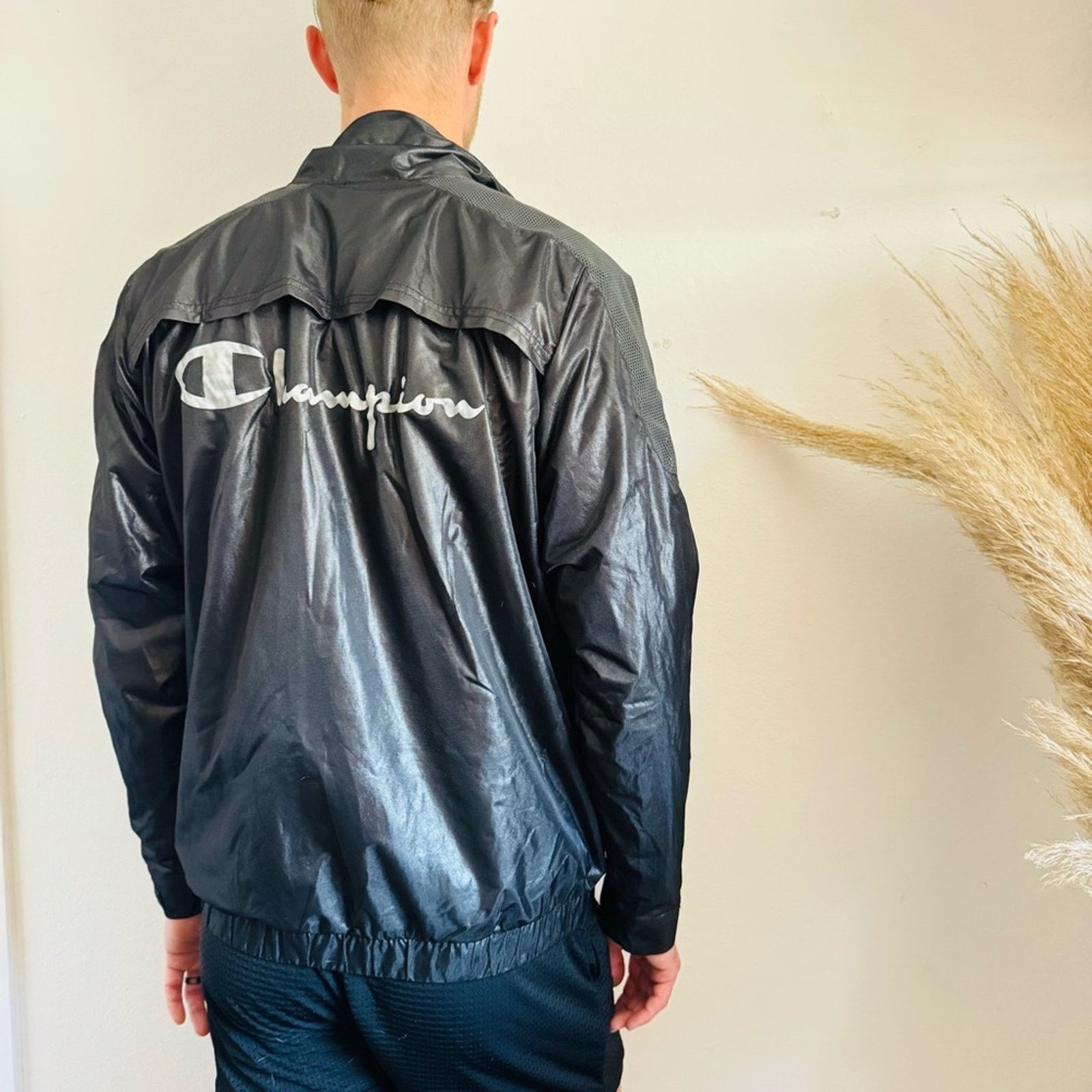 Champion CHAMPION Luxe Black Half Zip Pocket Windbreaker Track Jacket Size US S / EU 44-46 / 1 - 4 Thumbnail